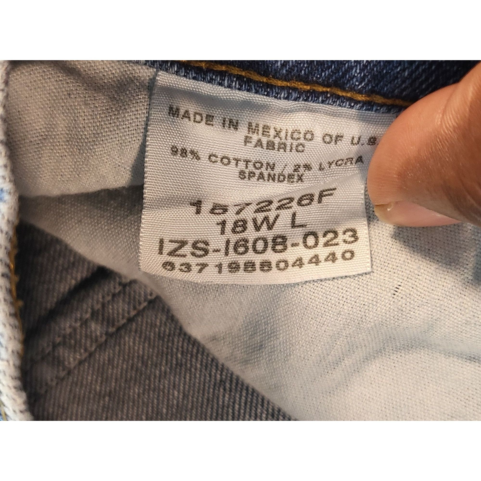 Lee Lee Riders By Lee Classic Fit Women Sz 18 W Long Blue Denim Size 40" / US 18 - 7 Thumbnail