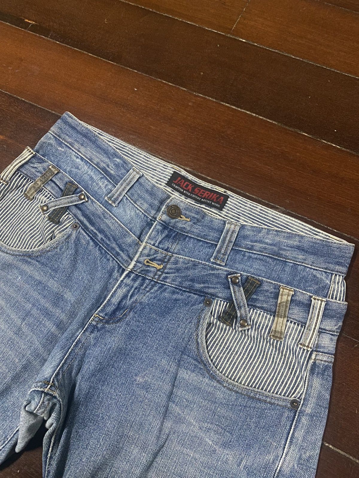 Japanese Brand Rare Jack Serika Double Waist Punk Style Japan Jeans Size US 34 / EU 50 - 8 Thumbnail