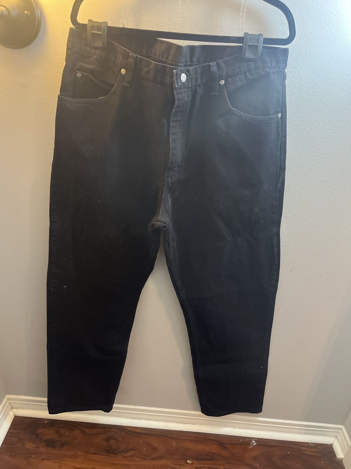 Vintage × Wrangler Black denim wrangler jeans Size US 38 / EU 54 - 1 Thumbnail