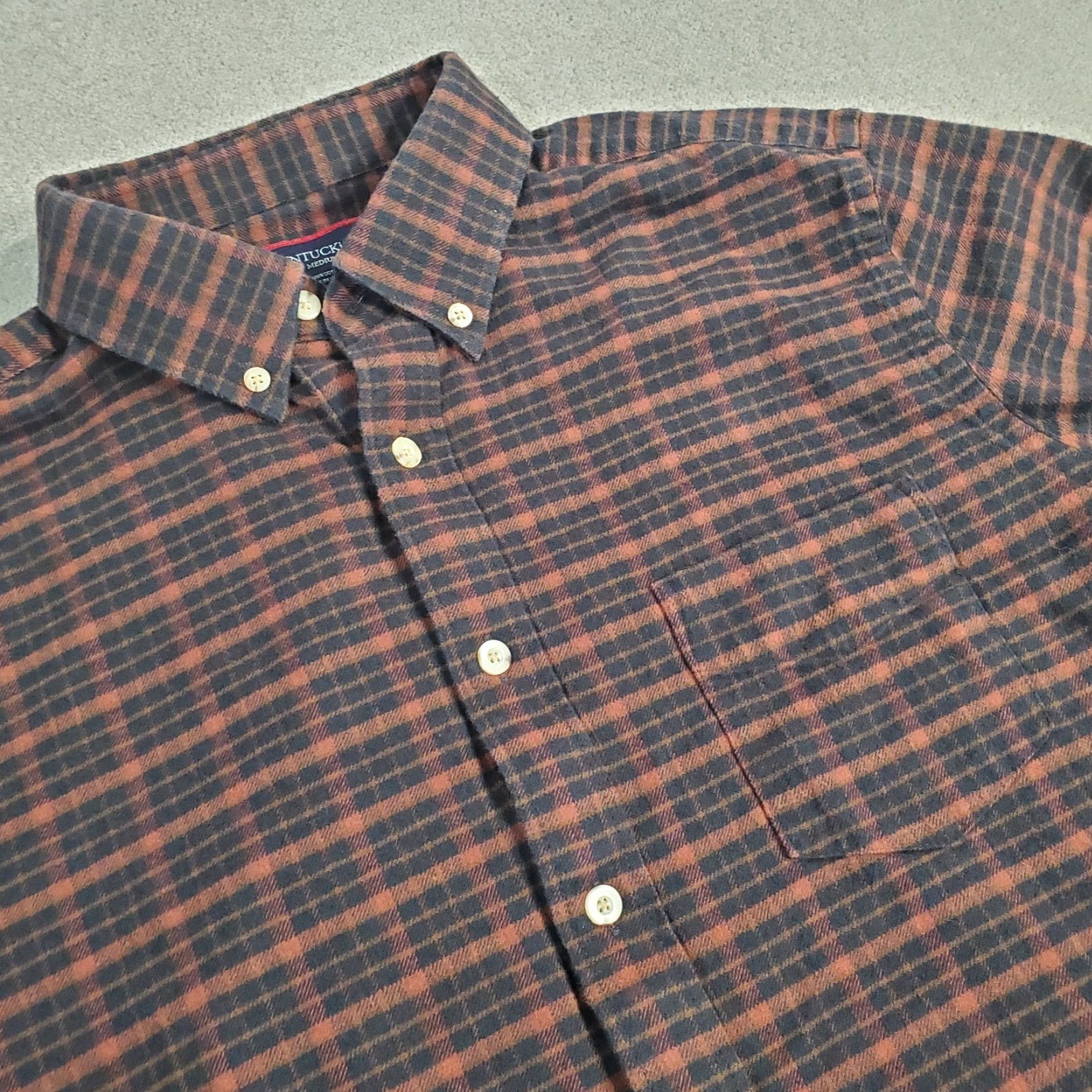 UNTUCKit UNTUCKit Shirt Mens Medium Brown Black Plaid Flannel Button-Up Long Sleeve Collared Shirt Size US M / EU 48-50 / 2 - 2 Thumbnail