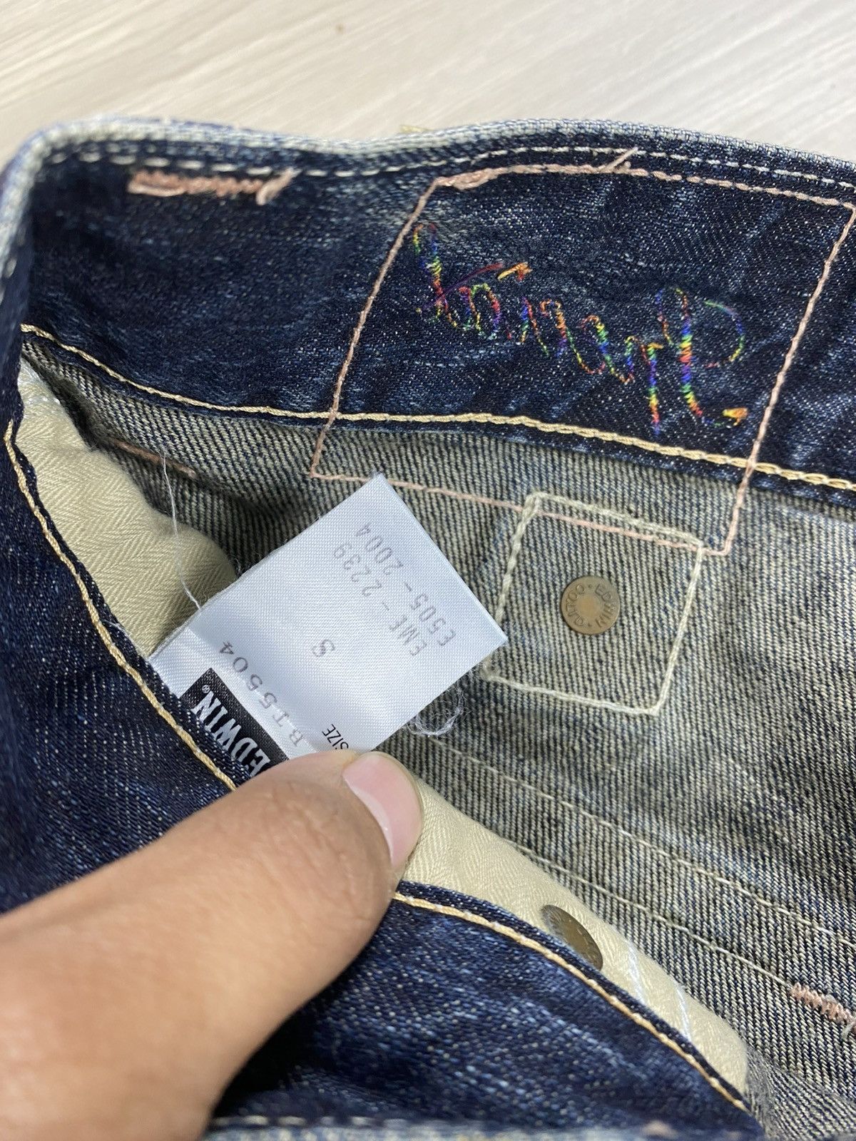 If Six Was Nine Vintage Edwin 503 Whiskered Punk Grunge Lgb Flared Jeans Size US 29 - 10 Thumbnail