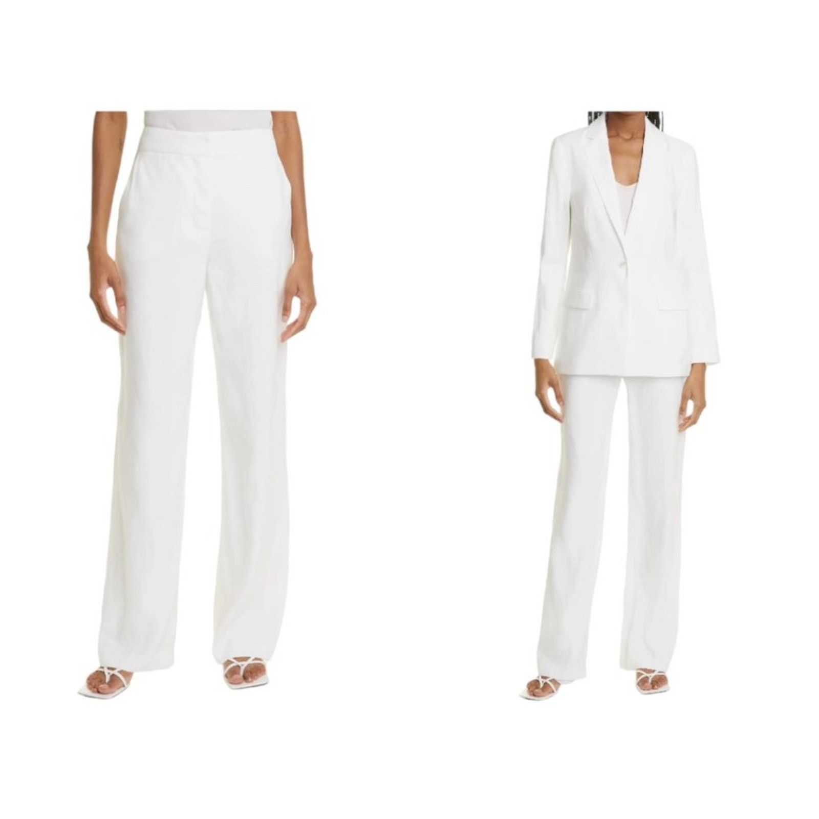 Other Judith & Charles White Quinn Linen Blend Pant 4 NWOT $450 Size 27" / US 4 / IT 40 - 1 Thumbnail