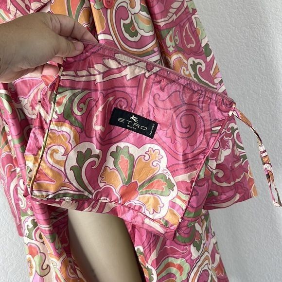 Etro × Vintage ETRO Paisley Trench Rain Coat Slicker Size M / US 6-8 / IT 42-44 - 12 Thumbnail