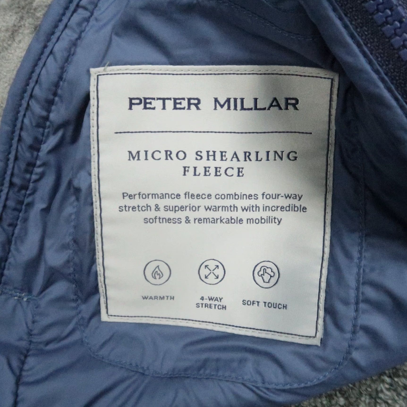 Peter Millar VEST Peter Millar Men XL Gray Micro Shearling Fleece Full Zip Performance Size US XL / EU 56 / 4 - 5 Thumbnail
