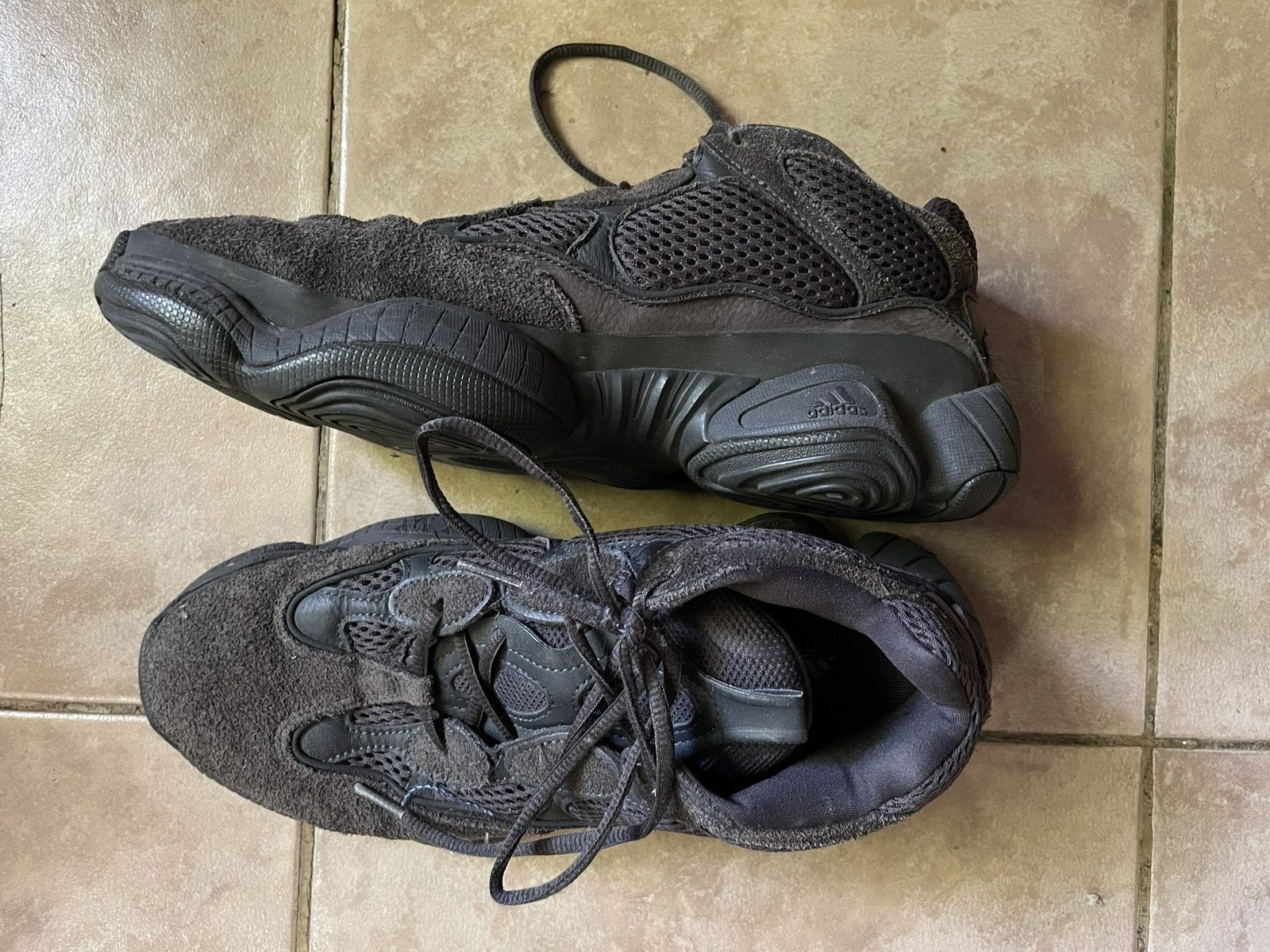 image of Yeezy Season Adidas Yeezy 500 Utility Black Shoes in Grey, Men's (Size 9.5)