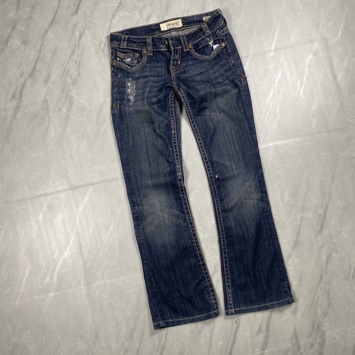Mek Denim Rare y2k Mek Denim USA Tribal Washed Flare Denim Size 28" / US 6 / IT 42 - 6 Thumbnail