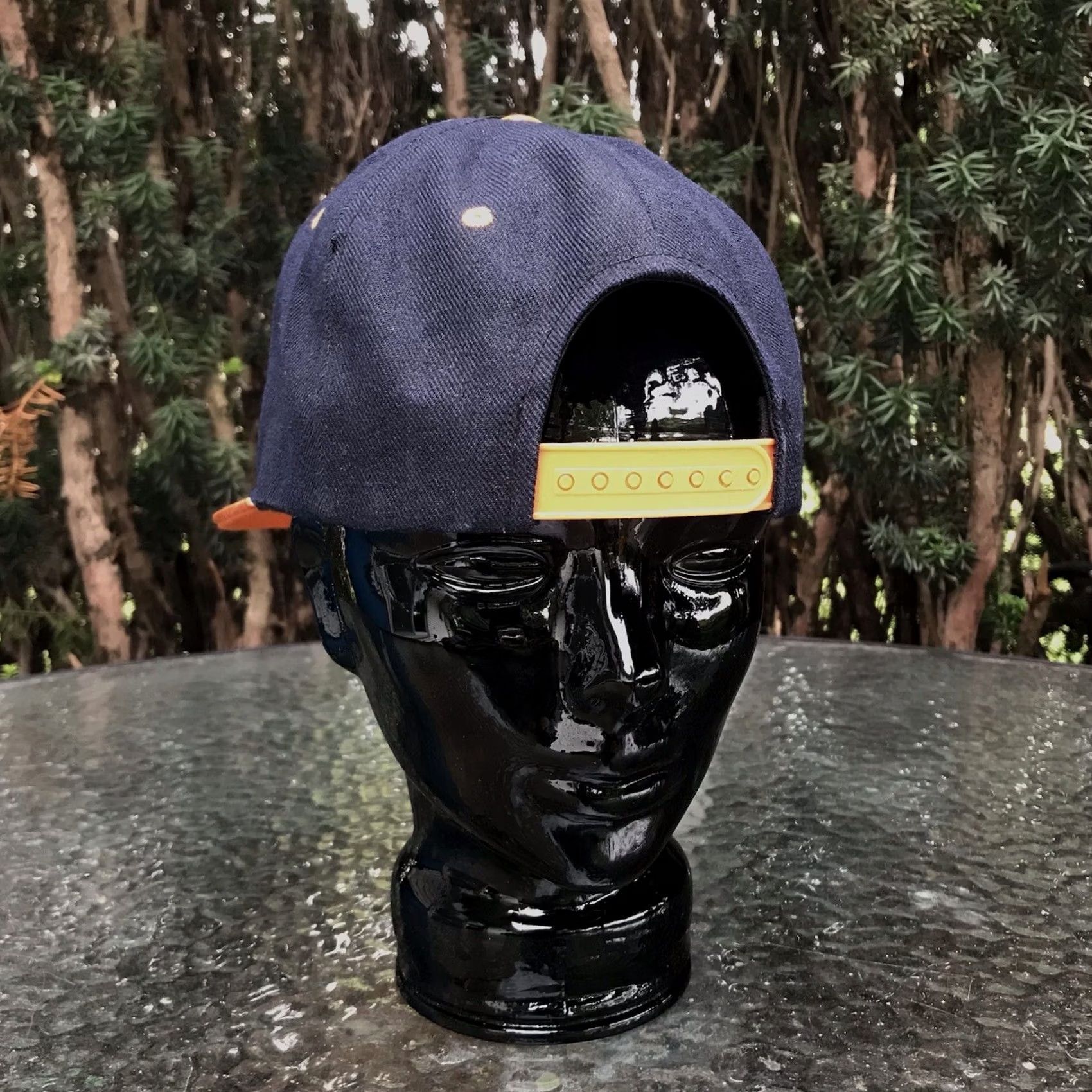 Obey OBEY Colorblock Navy/Orange Embossed Crocodile Faux Leather Snapback Cap Hat OS Size ONE SIZE - 2 Thumbnail