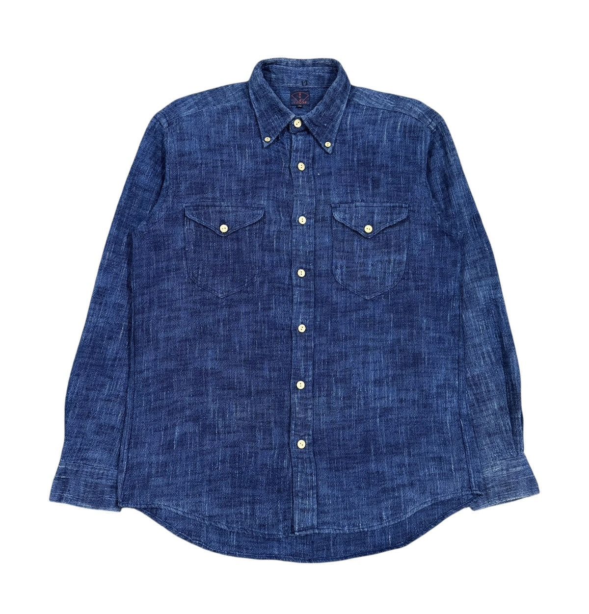 Mister Freedom × Sugar Cane Vtg🔥Japanese Salt & Pepper Patterned Sashiko Chamray Shirt Size US M / EU 48-50 / 2 - 1 Thumbnail
