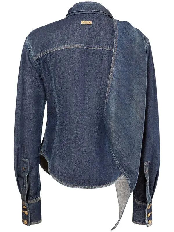 Balmain o1y0525 Denim Jacket in Blue Size S / US 4 / IT 40 - 2 Thumbnail