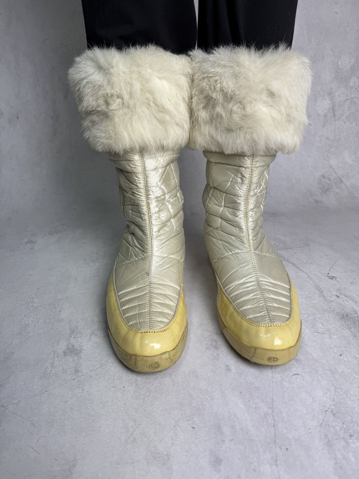 Gucci Gucci Fur Trim Quilted Winter Boots Wide Relaxed Fit Size US 10.5 / IT 40.5 - 14 Thumbnail