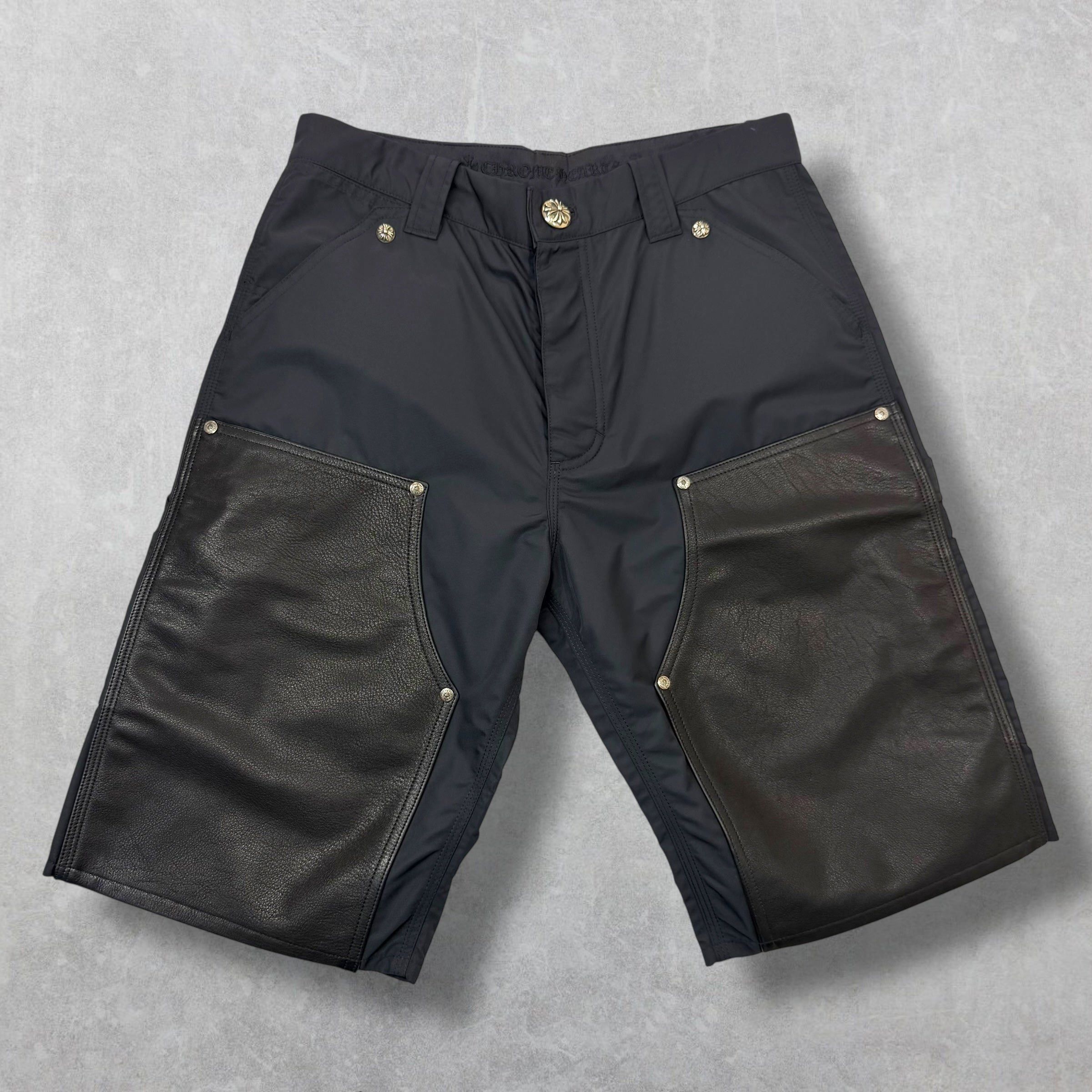 Chrome Hearts Chrome Hearts Double Knee Leather Carpenter Shorts 29 Size US 29 - 1 Thumbnail
