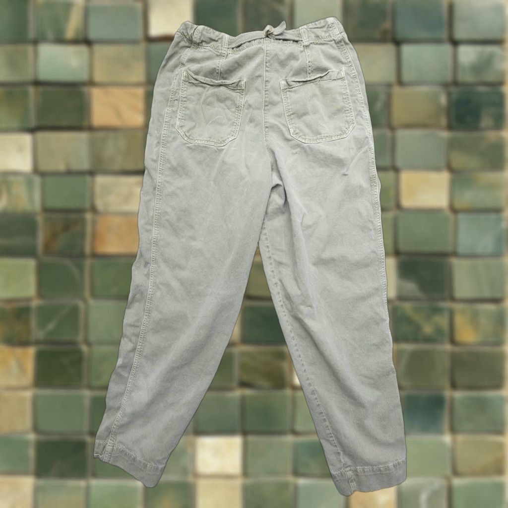 ME+EM Me + Em Pants Size 4 Green Washed Utility Tapered Engineer Cinch Waist Size 32" / US 10 / IT 46 - 1 Thumbnail