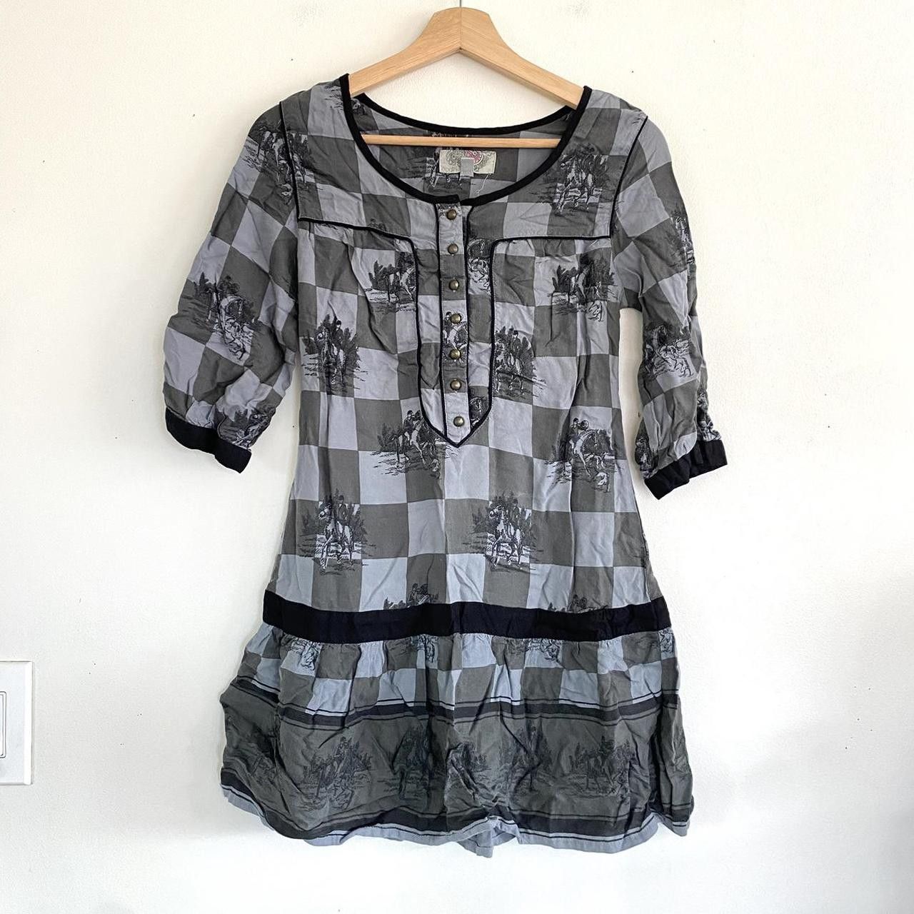 Vintage ECOTE GREY BLACK MINI DRESS WOMENS SIZE XS Size XS / US 0-2 / IT 36-38 - 5 Thumbnail