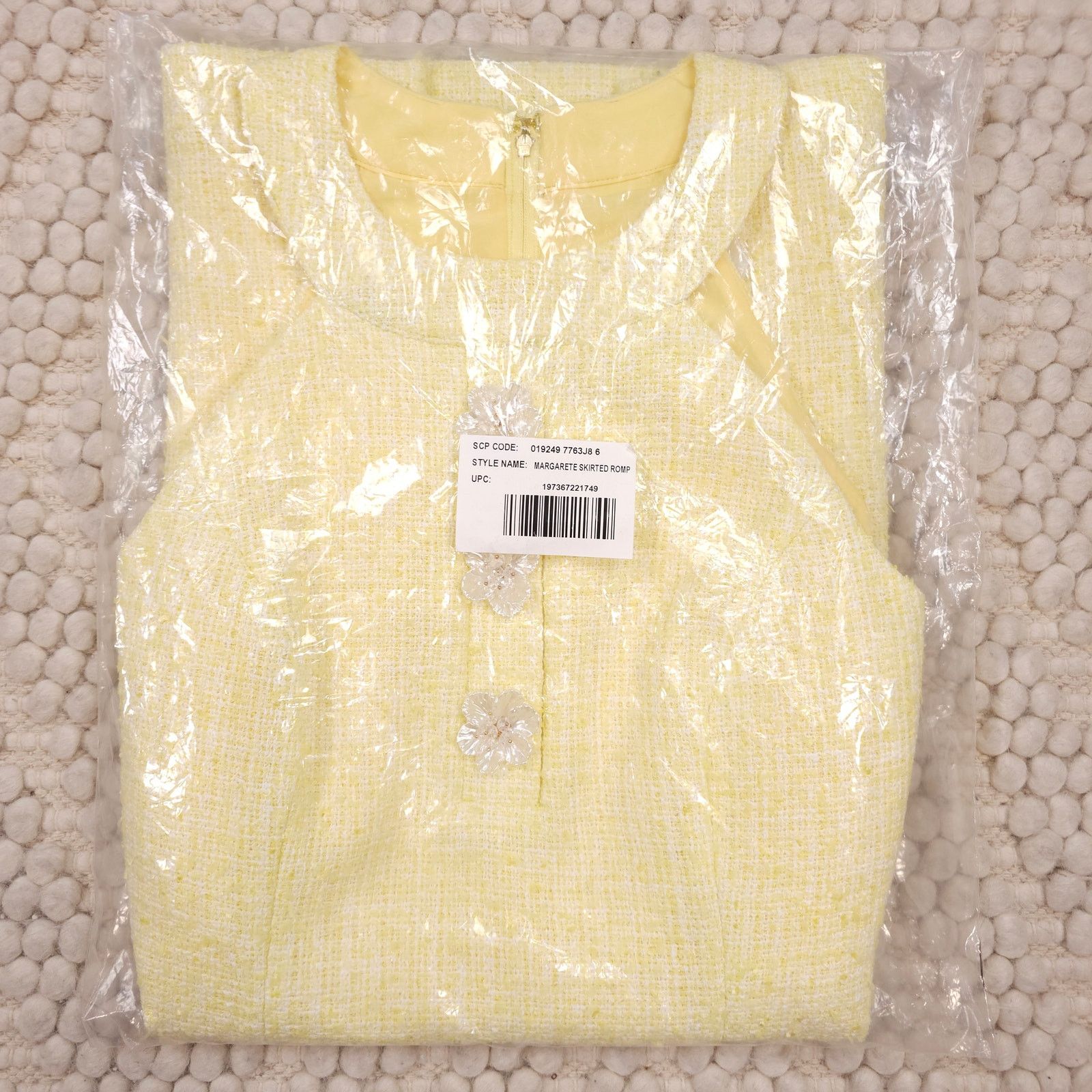 Lilly Pulitzer NWT Lilly Pulitzer Margarete Boucle Skirted Romper Yellow 6 Size M / US 6-8 / IT 42-44 - 11 Thumbnail