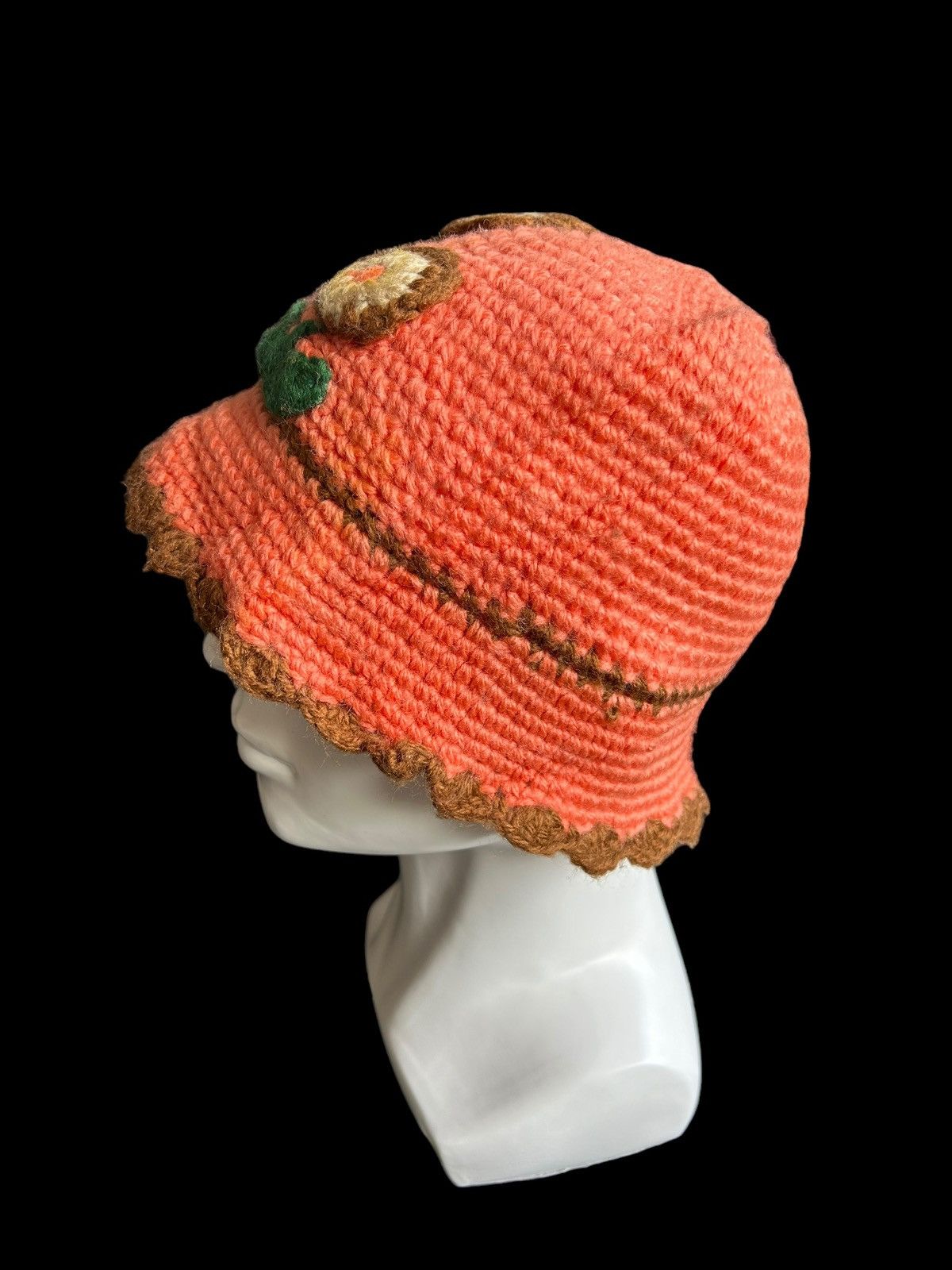 Japanese Brand × Kapital × Vintage Hippies Style Orange Knitted Crochet Handmade Bucket Hats Size ONE SIZE - 4 Thumbnail