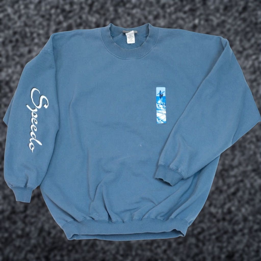 Speedo VINTAGE Speedo Crewneck Sweater Men XL Blue 90s Y2K USA Surfer Logo Plants Animals Ocean Graphic Print All Seasons Heavyweight Pullover Casual Travel Size US XL / EU 56 / 4 - 1 Thumbnail