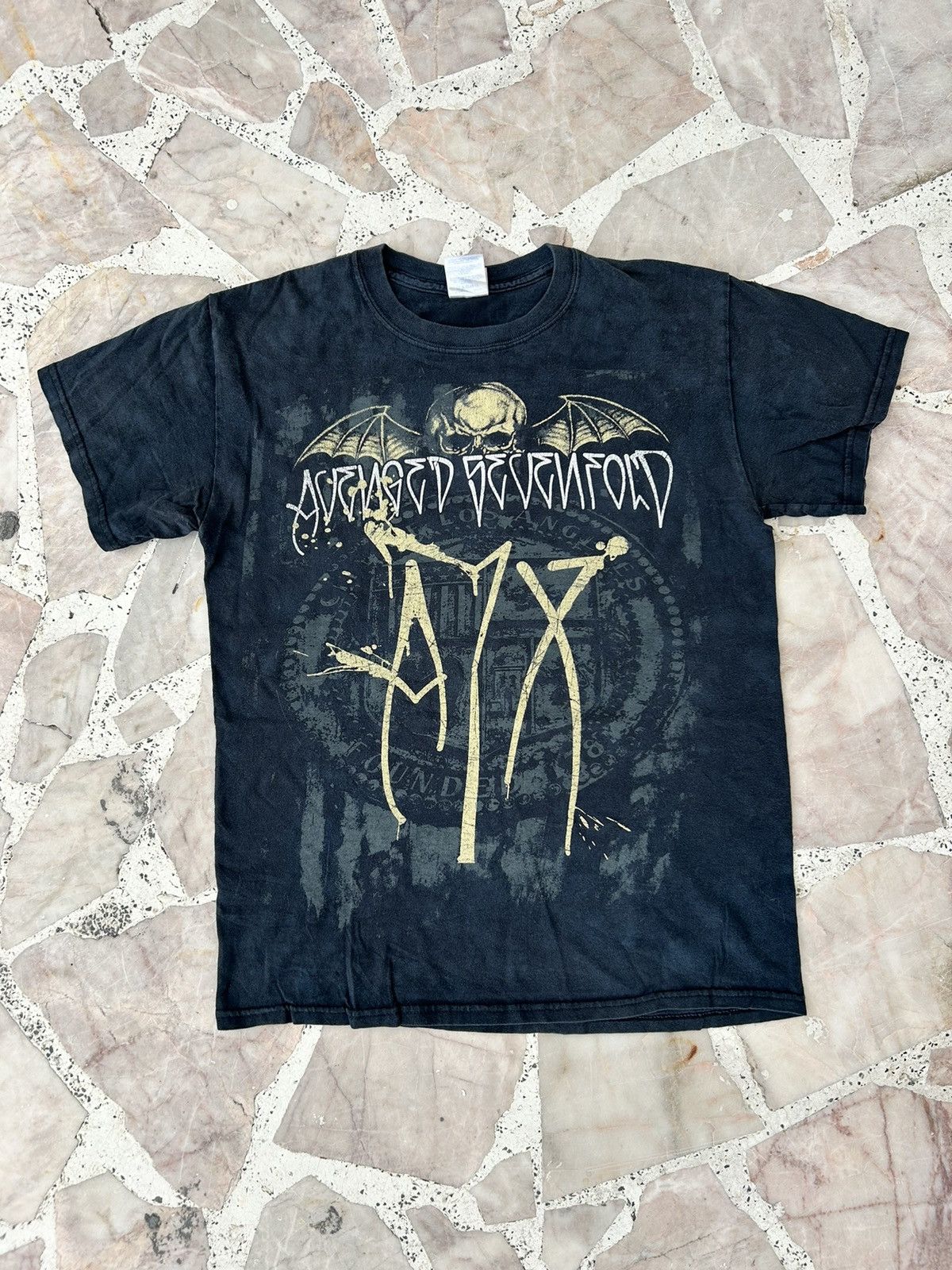 image of Gildan Avenged Sevenfold Fronthit Tee Vintage in Black, Men's (Size Small)