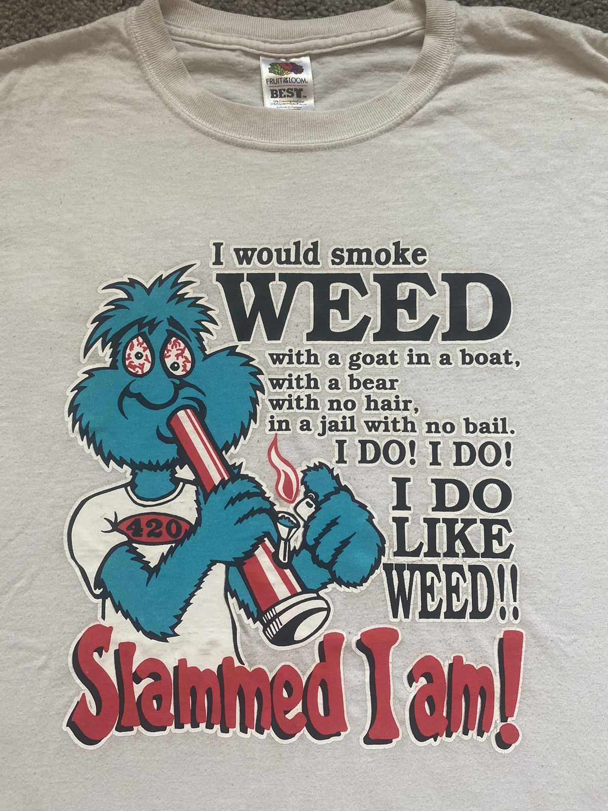 Vintage Vintage Humor Weed Tee Shirt Size US XL / EU 56 / 4 - 2 Thumbnail