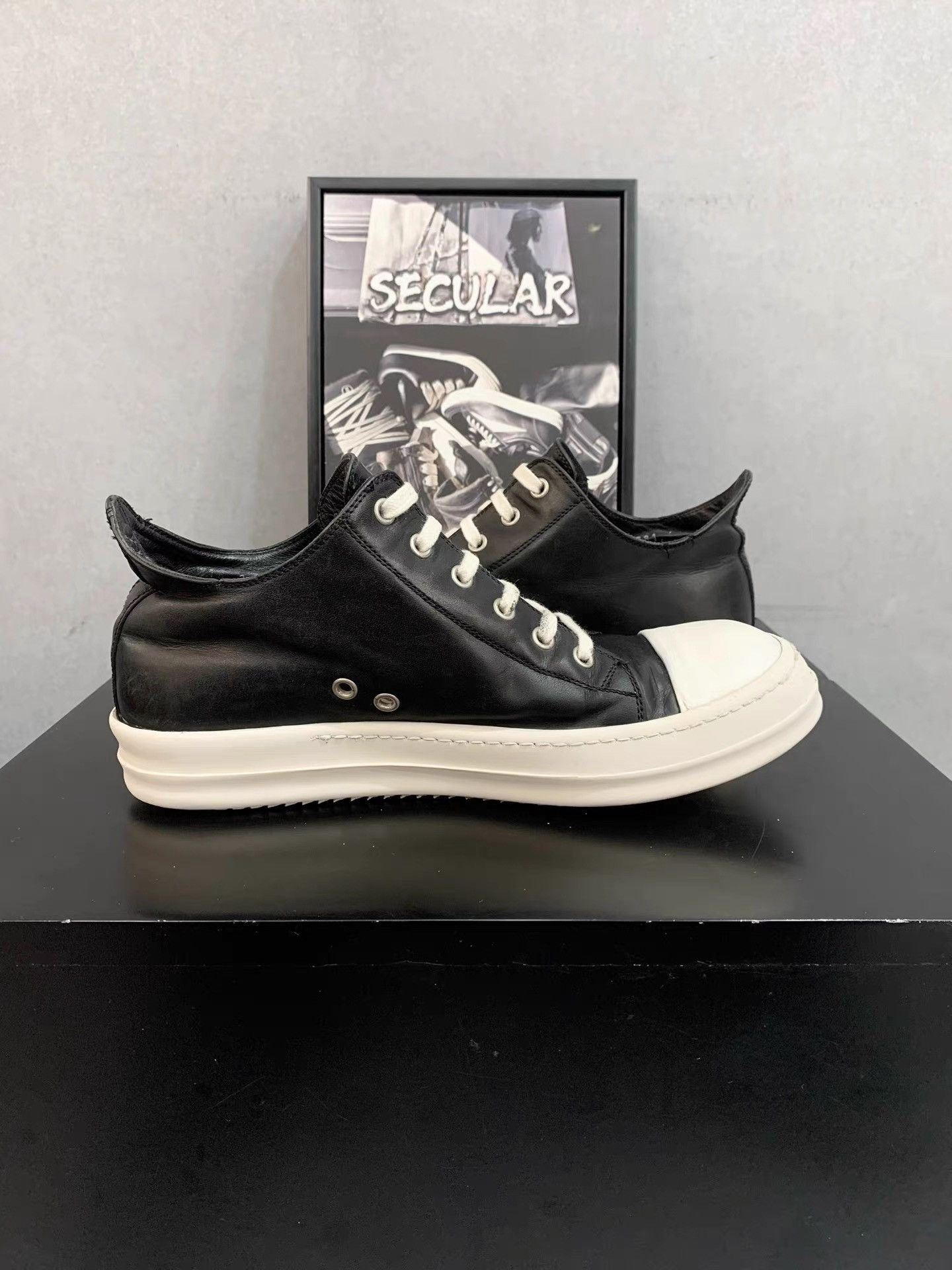 Rick Owens Rick Owens 16SS Mainline Leather Low-Top Ramones K34 Size US 7.5 / EU 40-41 - 5 Thumbnail