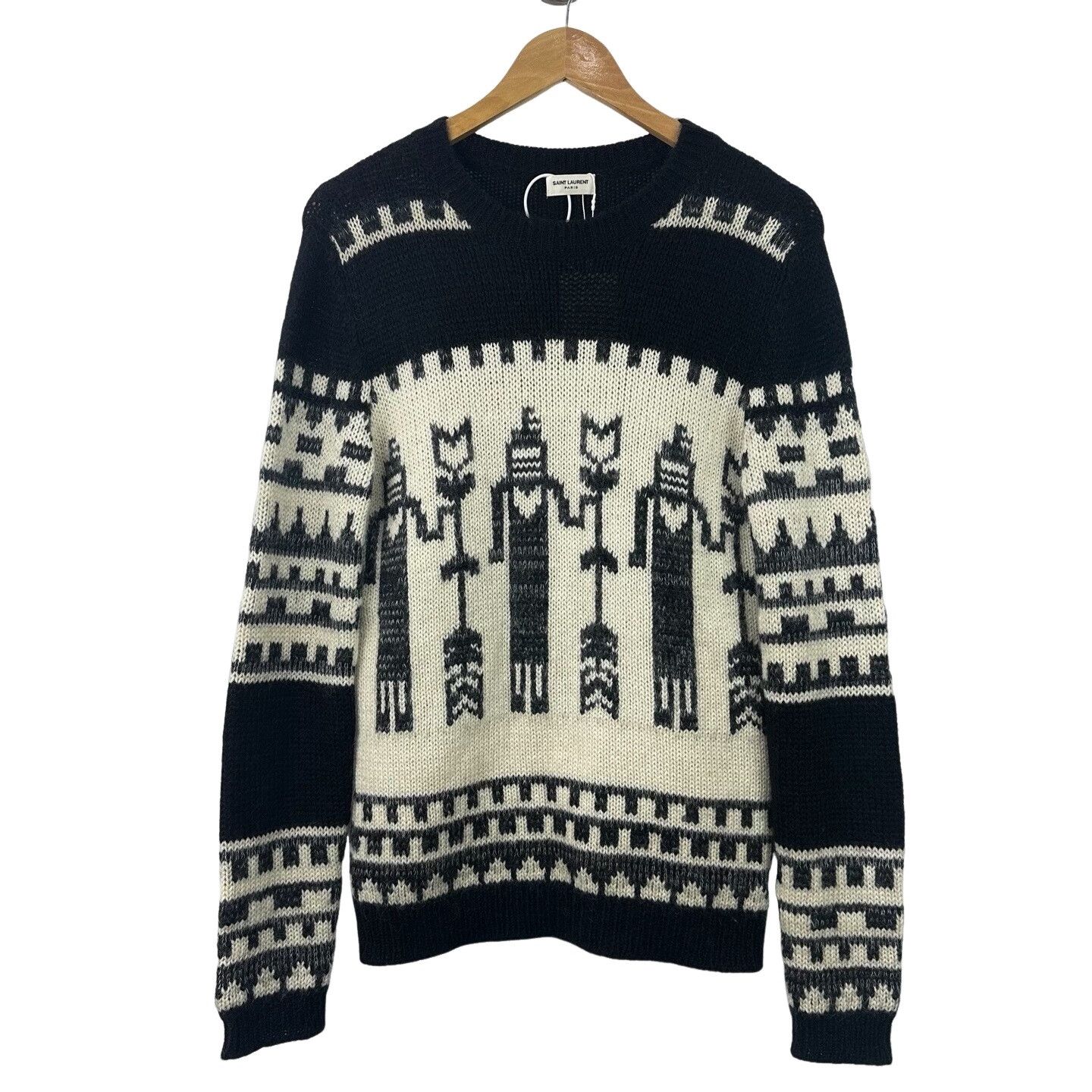 Saint Laurent Paris Saint Laurent Robot Jacquard Wool Blend Sweater XS Size US XS / EU 42 / 0 - 1 Thumbnail