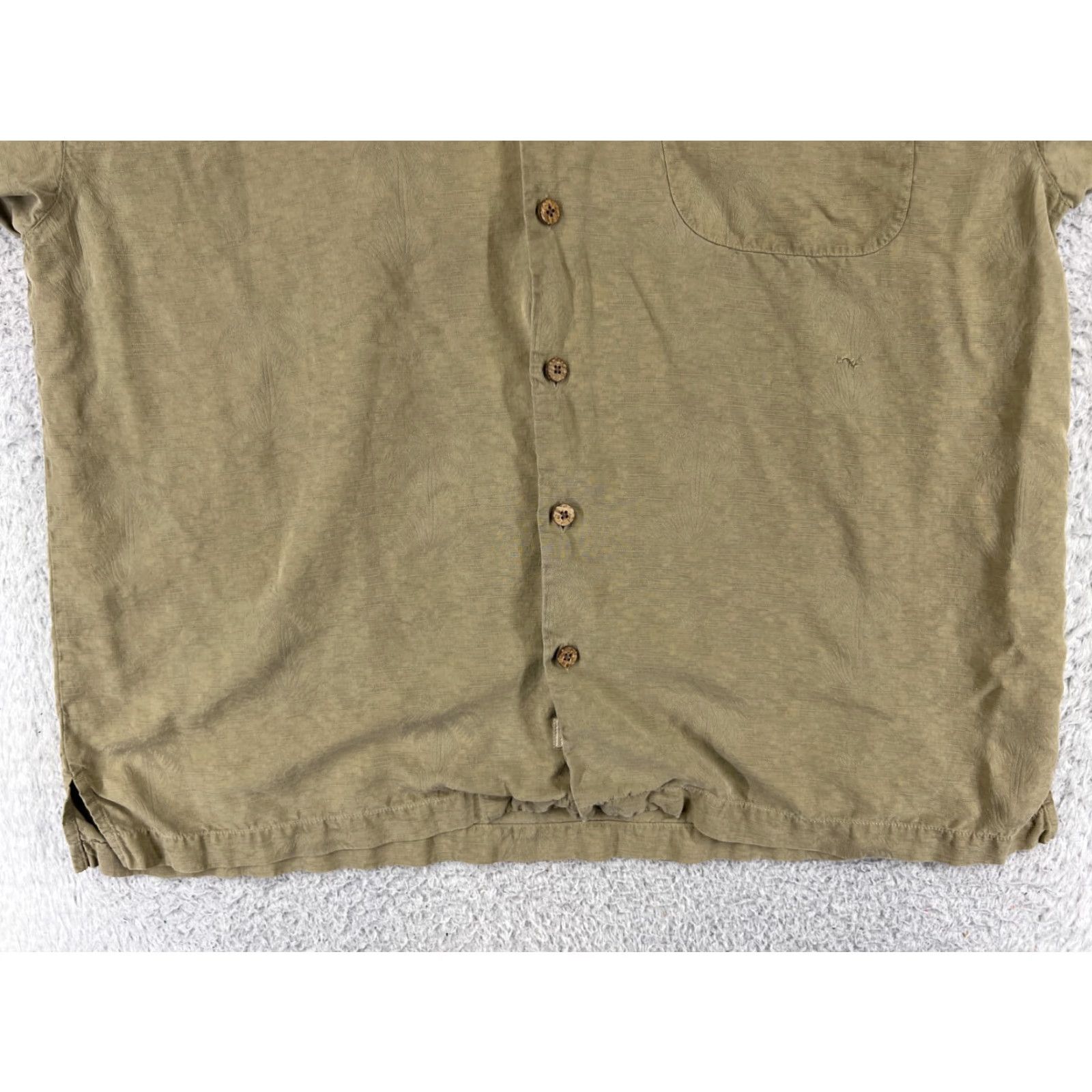 Tommy Bahama Tommy Bahama Shirt Men Extra Large Beige Palm Print 100% Silk Button Up Hawaiian Size US XL / EU 56 / 4 - 5 Thumbnail