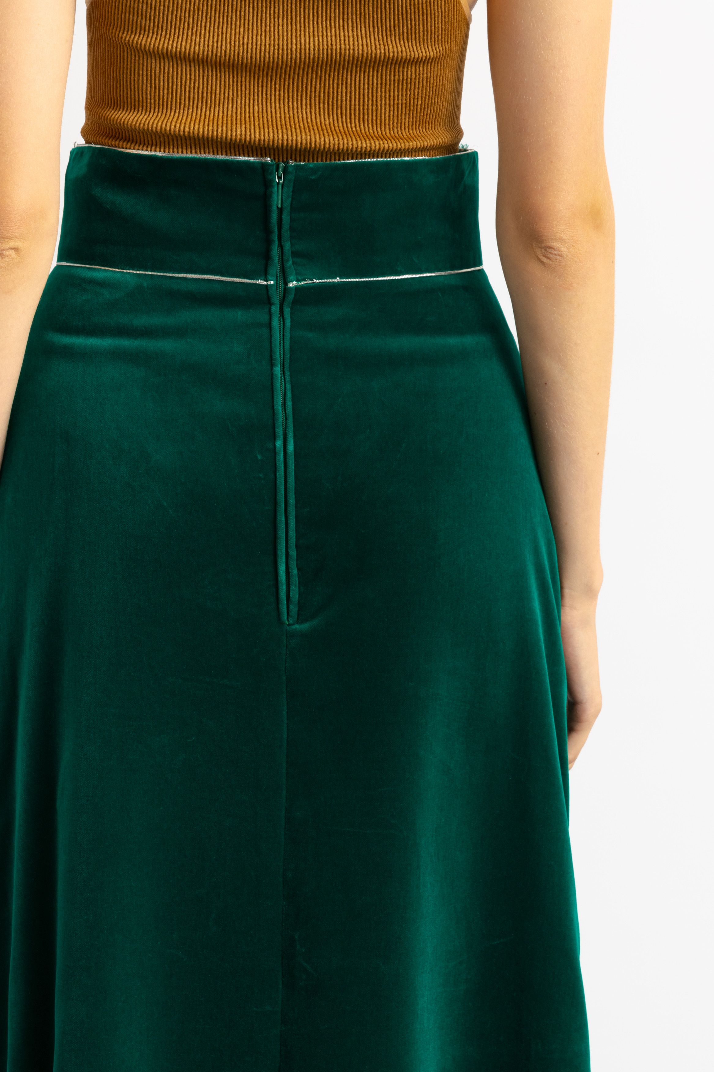 Vintage Vintage Vera Mont Paris deep green maxi skirt 8687 Size 27" / US 4 / IT 40 - 9 Thumbnail