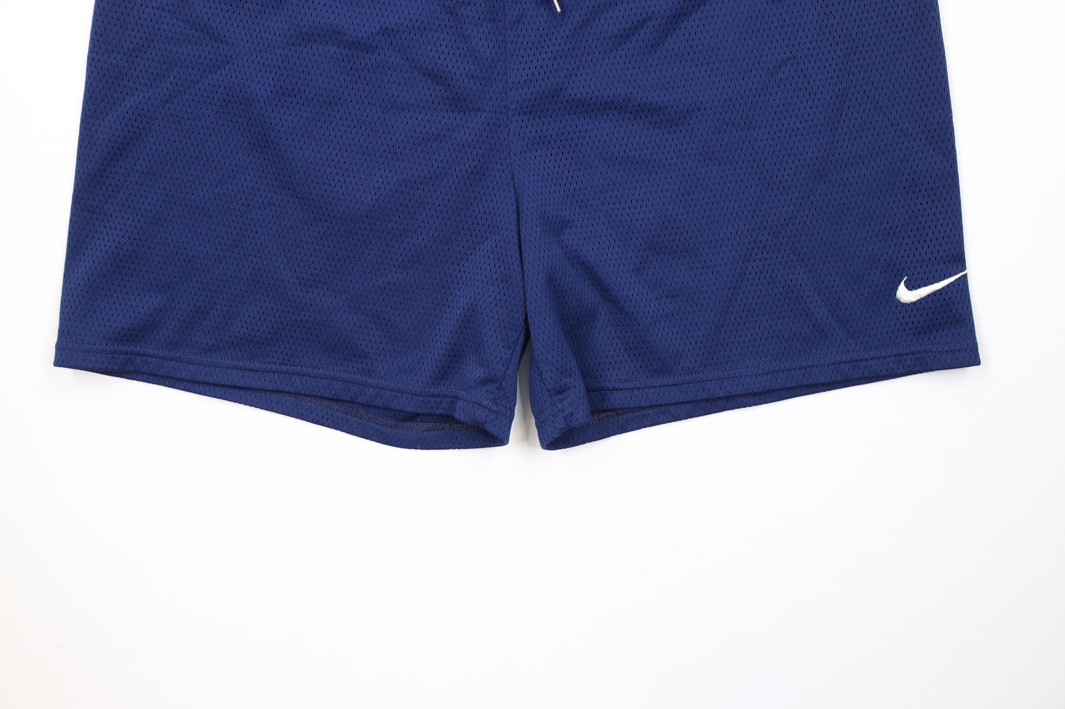 Nike × Vintage Vintage 90s Nike Mini Swoosh Above Knee Shorts Blue Mesh 5" Size US 36 / EU 52 - 4 Thumbnail