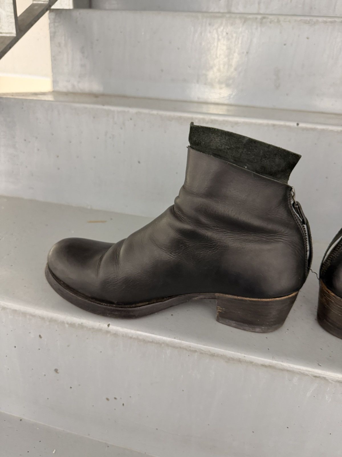 Ma+ M.A+Back Zipped Short Extra Horse Leather Boots Size US 7 / IT 37 - 6 Thumbnail
