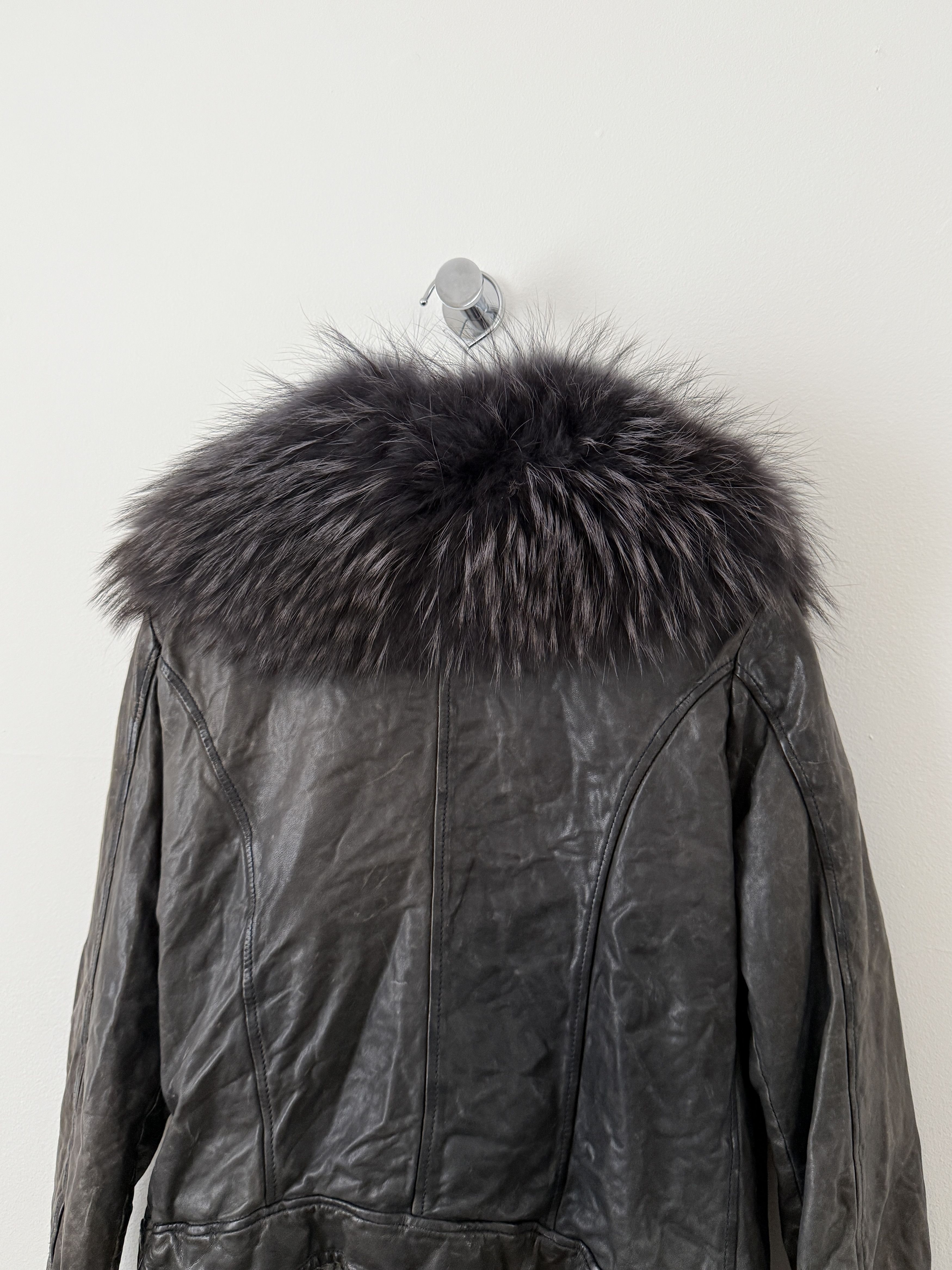 Giorgio Brato Zip Up Leather Jacket with Fur Size L / US 10 / IT 46 - 12 Thumbnail