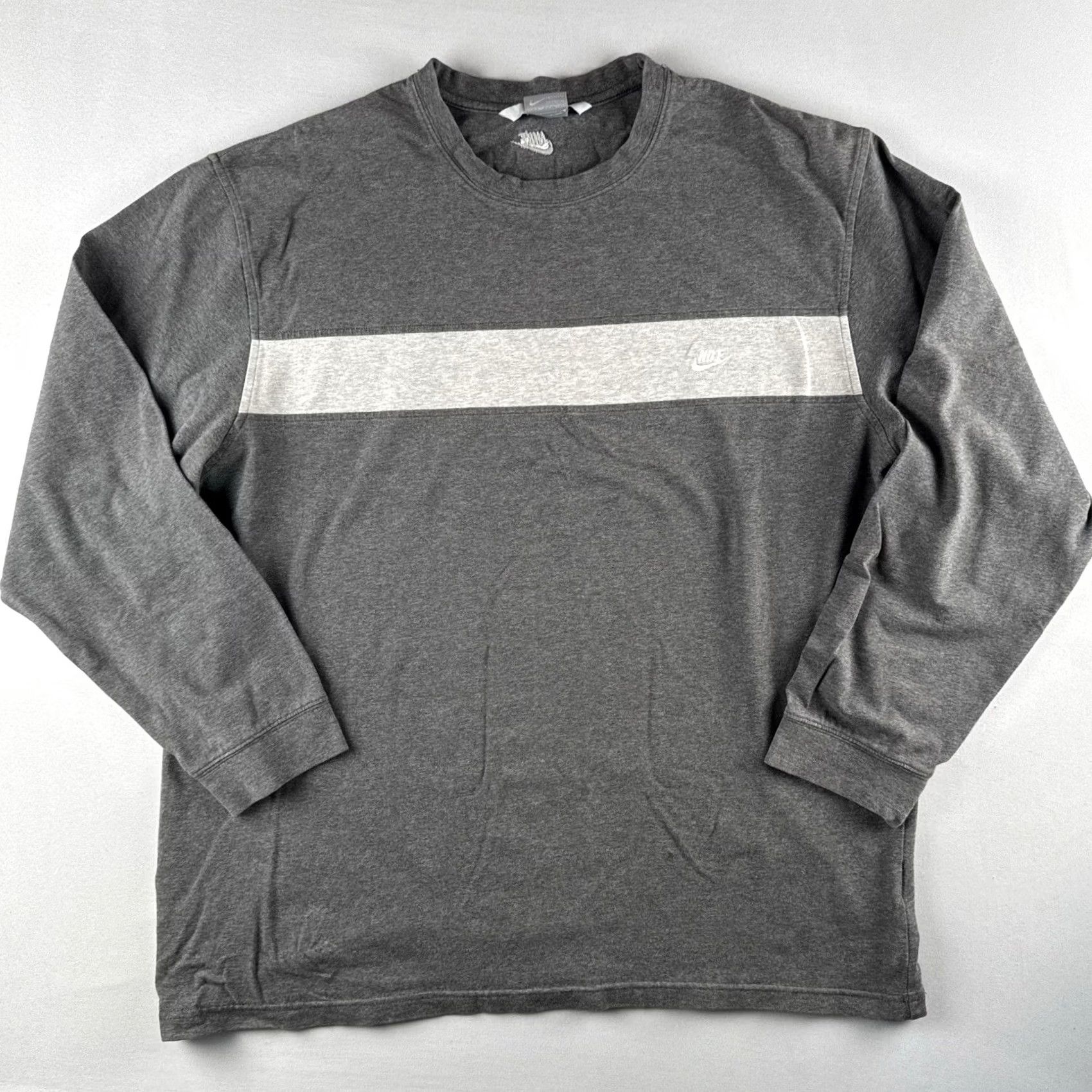 Nike Vintage Nike Swoosh Stripe Long Sleeve Shirt Gray XL Men's T-Shirt Crew Neck Size US XL / EU 56 / 4 - 2 Thumbnail