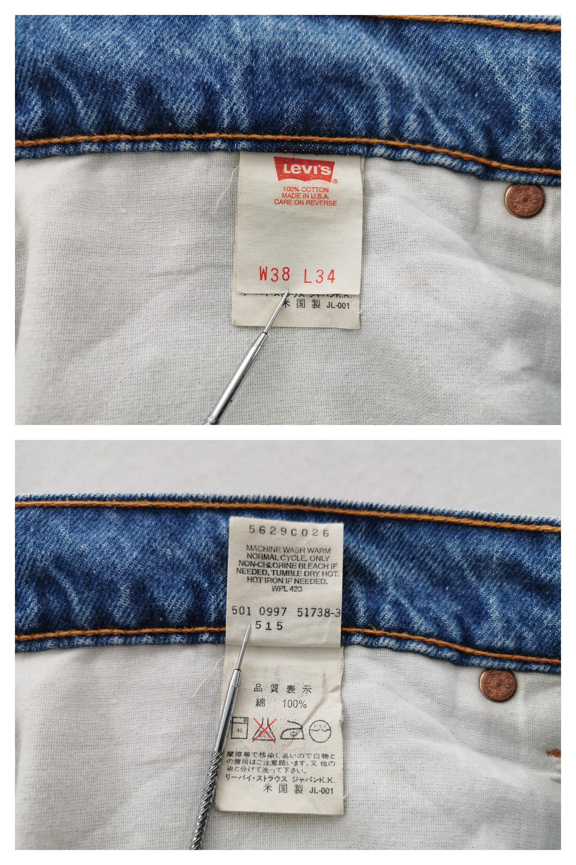 Levi's Vintage 90's Levis Lot 515 Denim Jeans Made In USA Size US 36 / EU 52 - 9 Thumbnail
