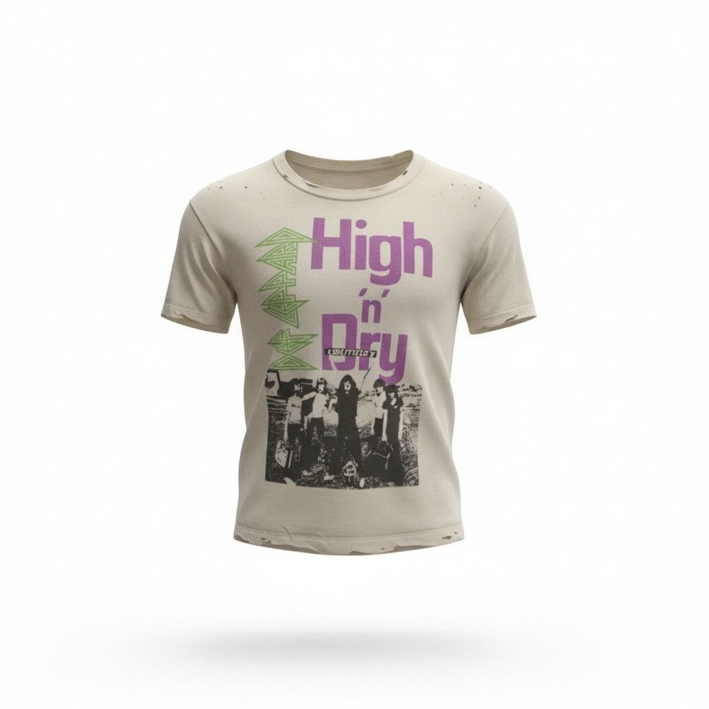 Def Leppard Def Leppard High N Dry Graphic T-Shirt Women’s Oversized Size XL / US 12-14 / IT 48-50 - 1 Thumbnail