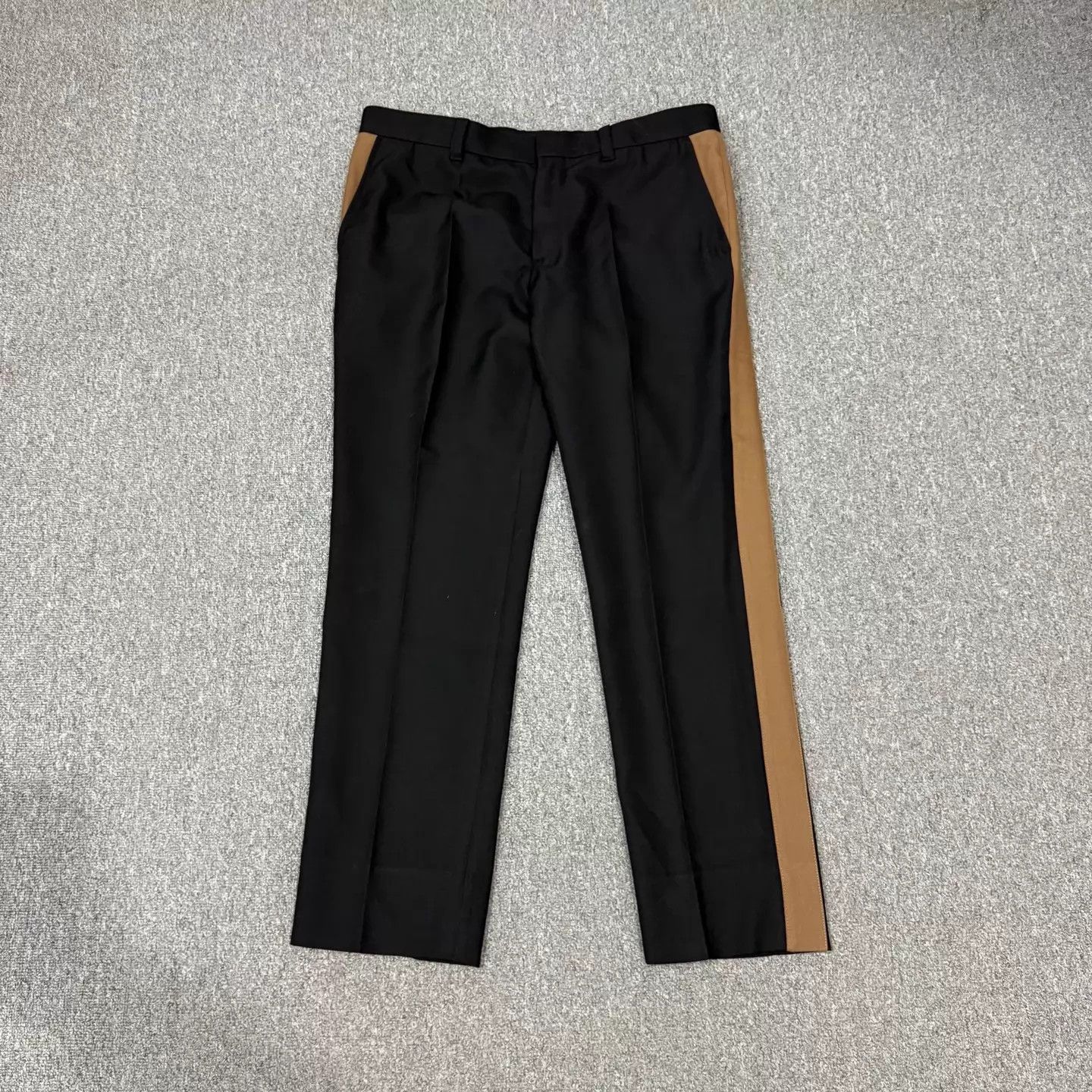 Burberry Burberry black brown colorblock wool pant 54 mint Size US 38 / EU 54 - 1 Thumbnail