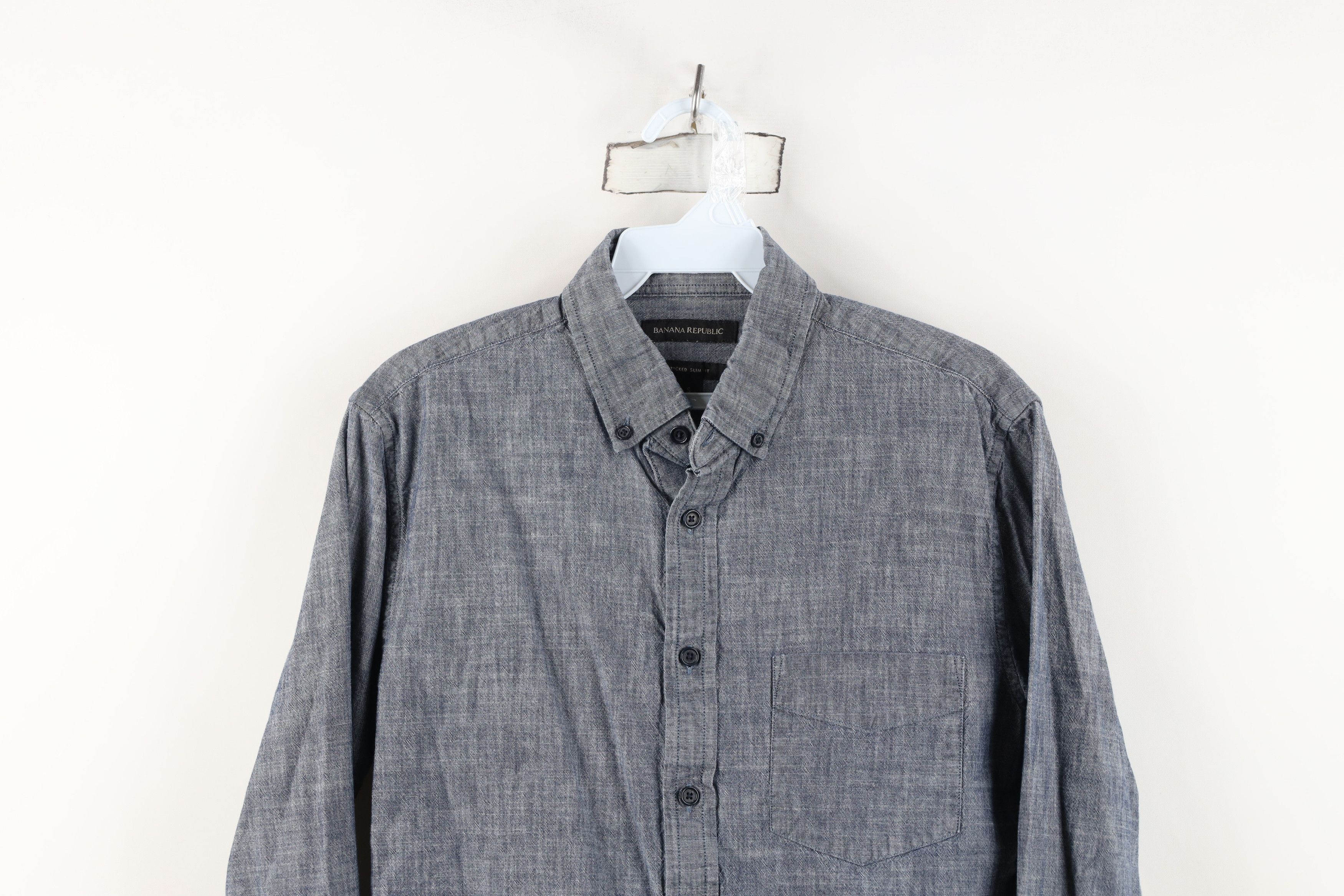 Banana Republic Banana Republic Slim Fit Chambray Collared Button Down Shirt Size US S / EU 44-46 / 1 - 2 Thumbnail