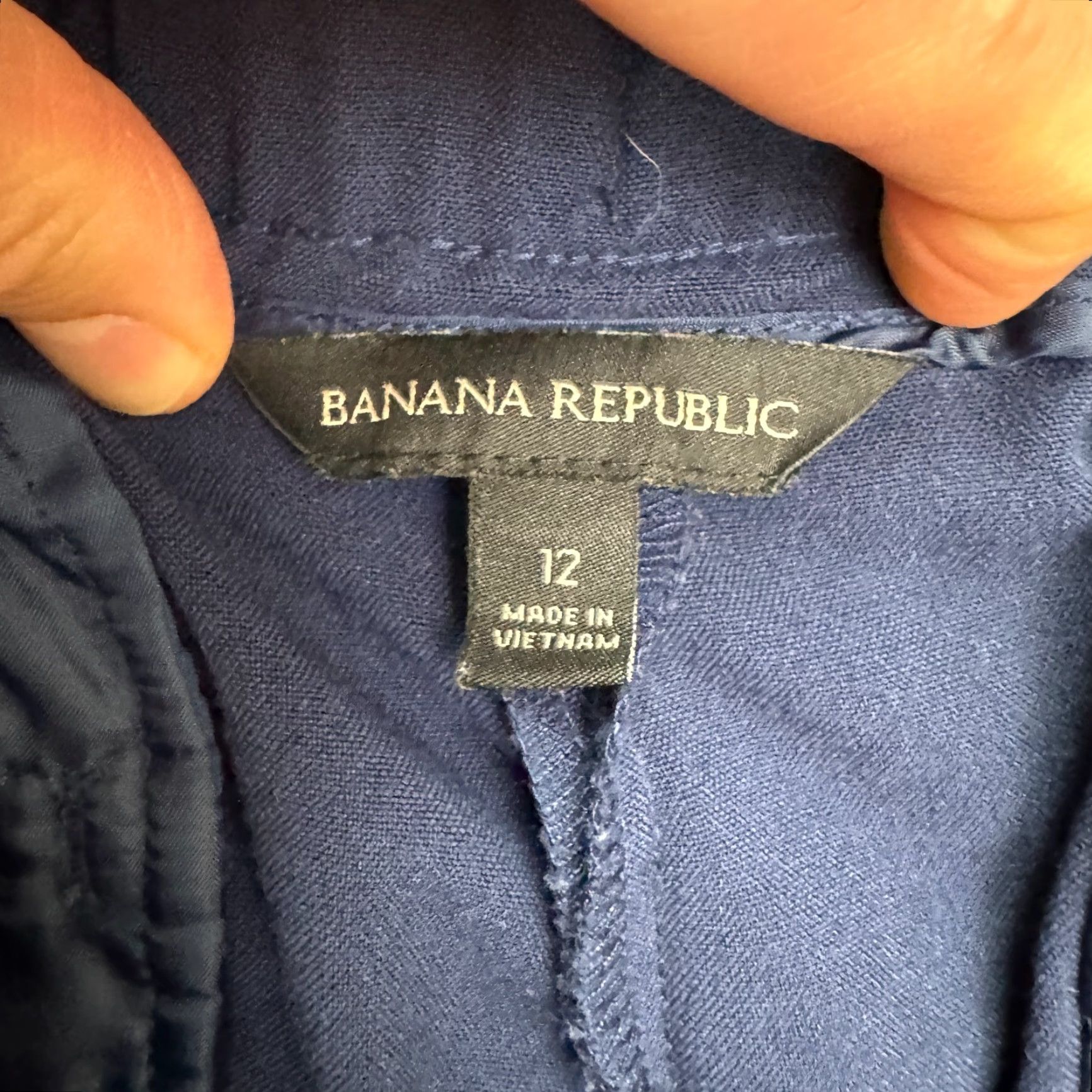 Banana Republic Banana Republic Pants Women 12 Navy Blue Straight Leg Pull On Twill Legwear Regular Inseam 26.5 in 33 in Front Flat Color Blue Size 34" / US 12 / IT 48 - 5 Thumbnail
