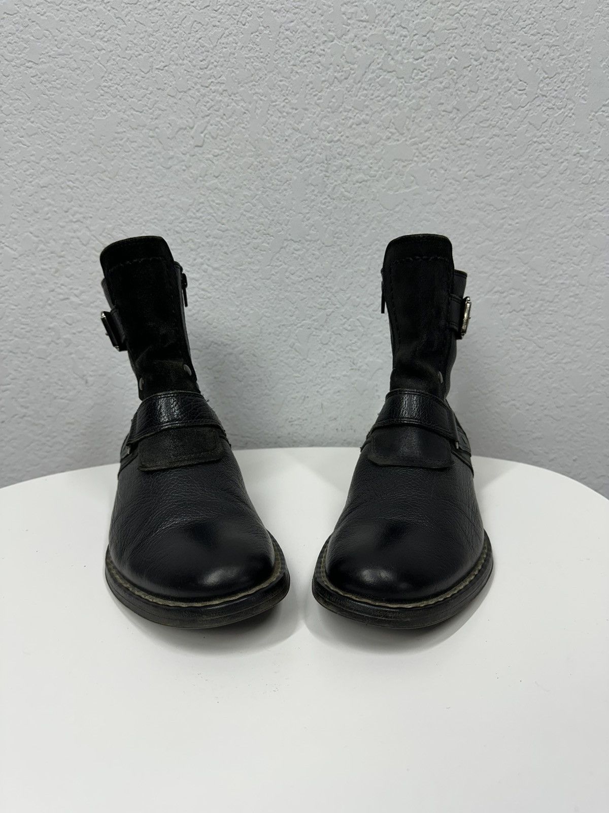 Ecco AS 98 Vibe Artisan Black Leather Side Zip Ankle Biker Boots Size US 9 / EU 42 - 5 Thumbnail