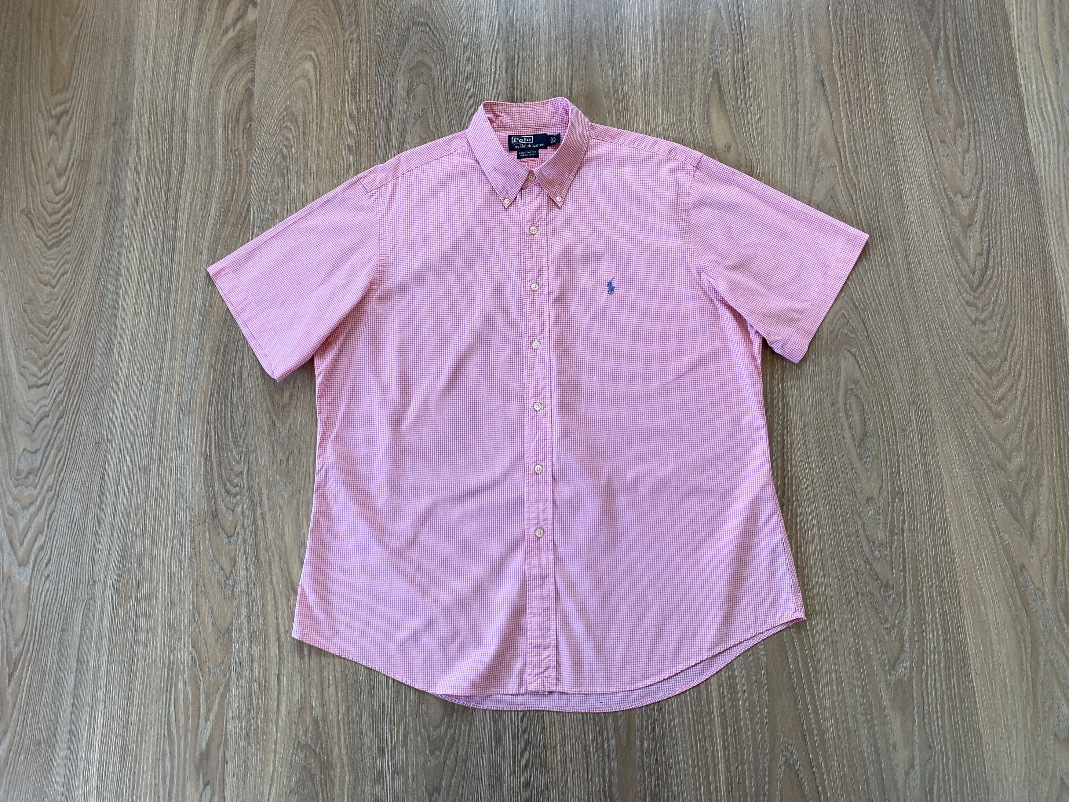 Polo Ralph Lauren × Ralph Lauren × Vintage Polo Ralph Lauren Pink Custom Fit Dress Short Sleeve Shirt Size US S / EU 44-46 / 1 - 10 Thumbnail