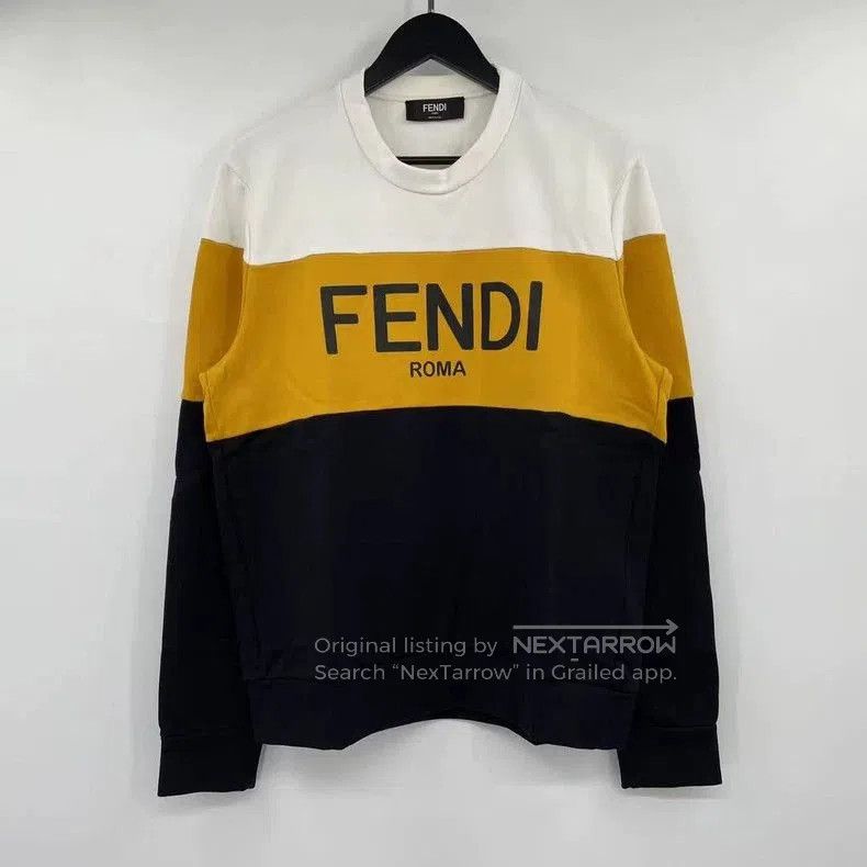 Fendi Fendi Colorblock Logo Sweatshirt. Size US XL / EU 56 / 4 - 1 Thumbnail