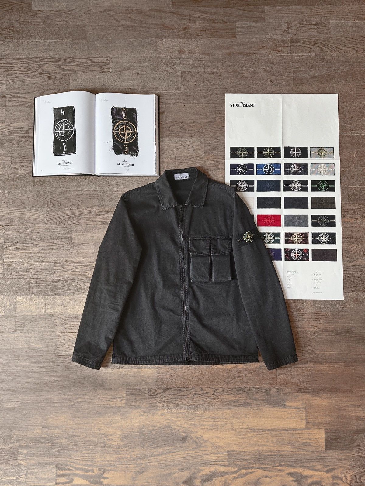 Stone Island OVERSHIRT, ORGANIC STRETCH BROKEN TWILL COTTON 'OLD' EFFECT Size US L / EU 52-54 / 3 - 1 Thumbnail