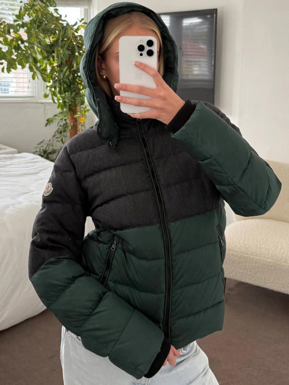 Moncler Moncler Charcoal & Deep Green Down Puffer Jacket Size L / US 10 / IT 46 - 4 Thumbnail