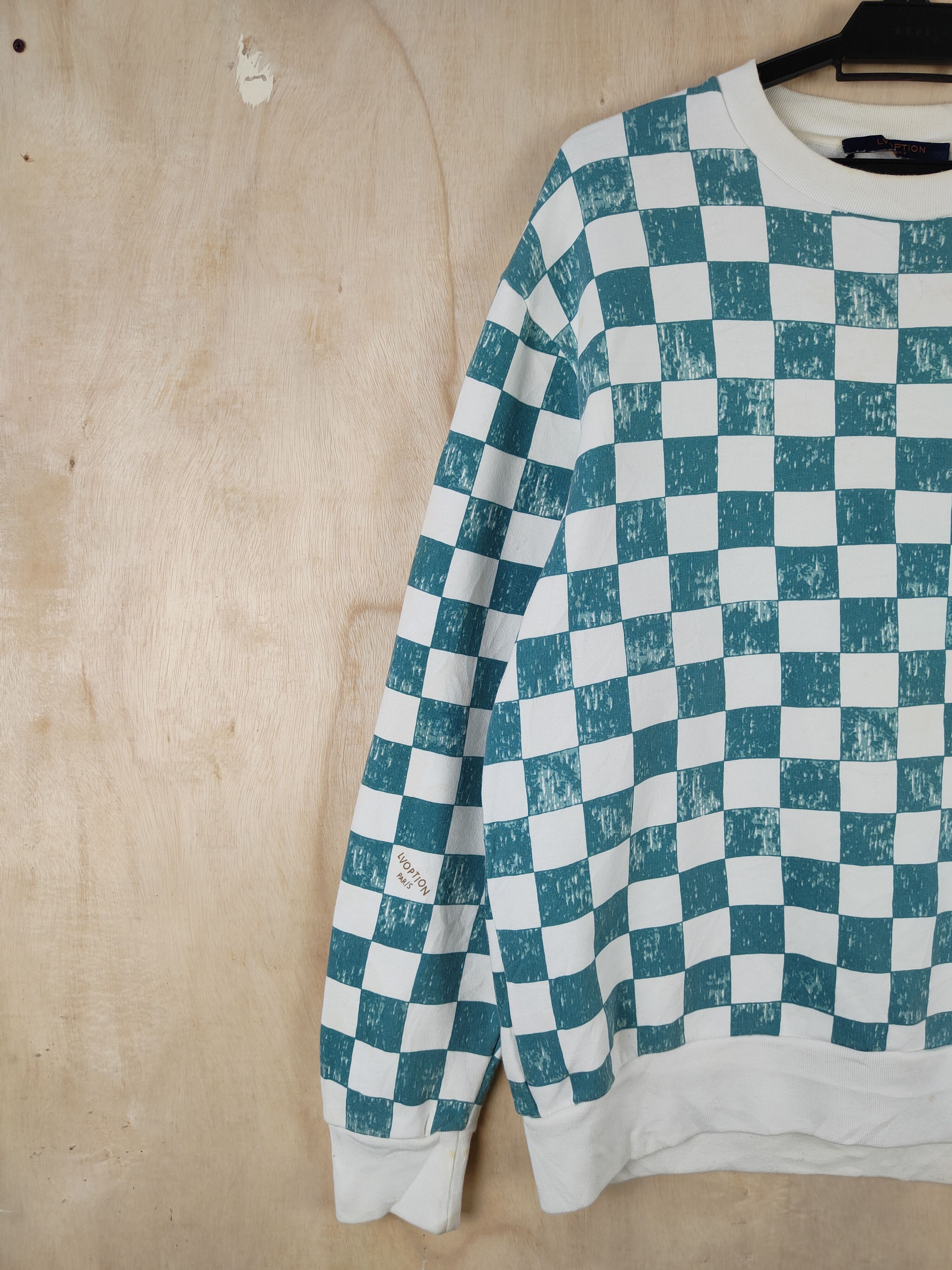Japanese Brand Lvoption Not Louis Vuitton White Green Sweatshirts #S2624 Size US M / EU 48-50 / 2 - 3 Thumbnail