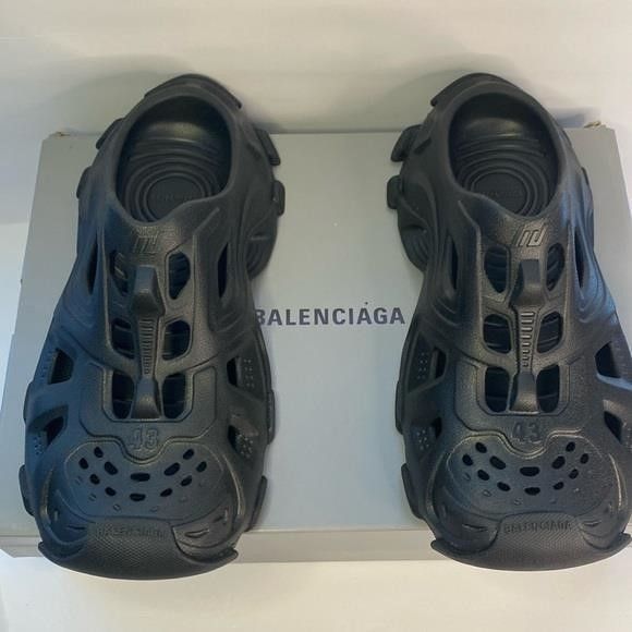 Balenciaga New Authentic Balenciaga Black Comfortable HD rubber mules Size US 10 / EU 43 - 3 Thumbnail