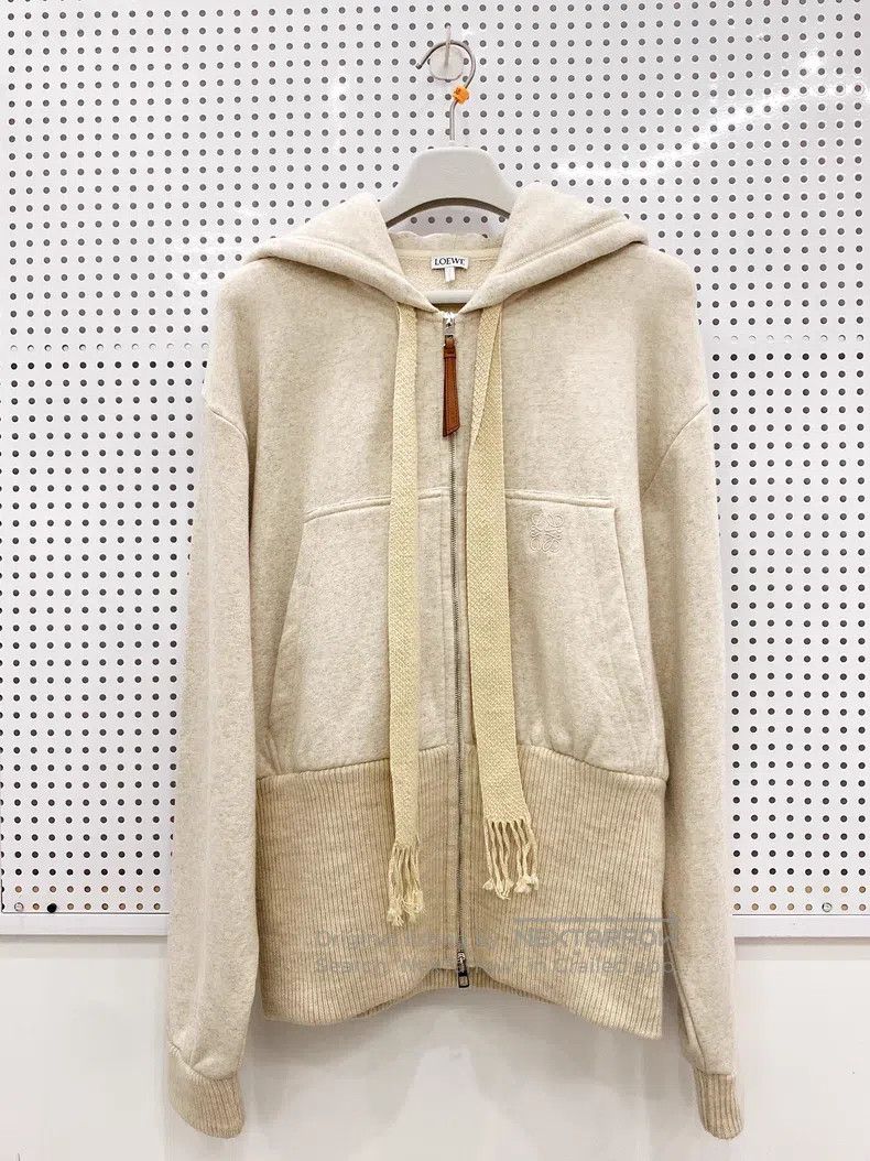 Loewe Loewe Beige Hooded Sweatshirt Jacket Size L / US 10 / IT 46 - 1 Thumbnail