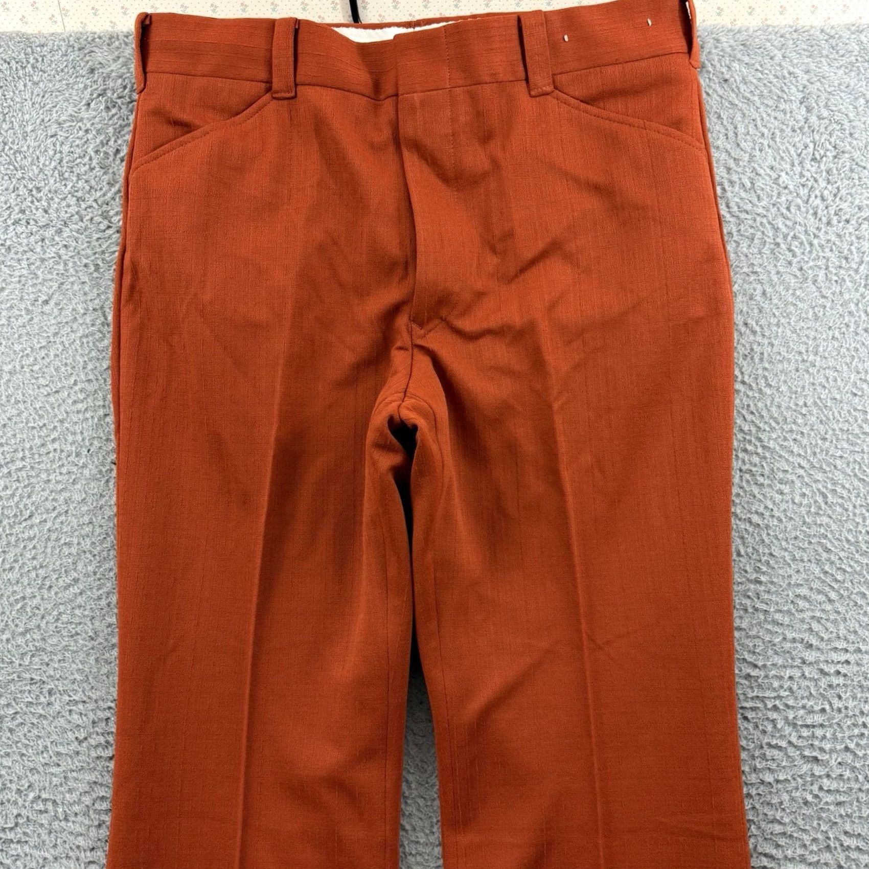McGregor VINTAGE McGregor Pants Mens 36x38 Orange 70s Pleated Slacks Trouser Burnt NWT Size US 36 / EU 52 - 3 Thumbnail