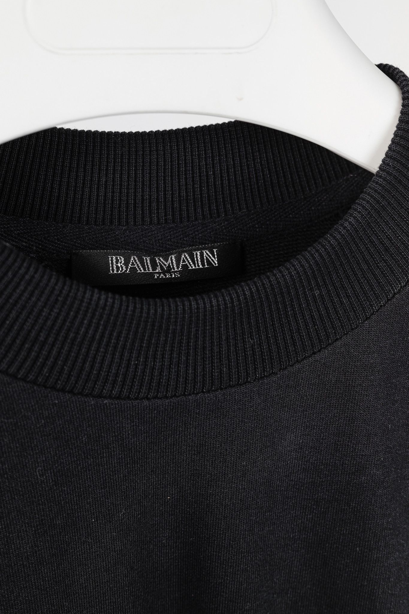 Balmain Balmain Black Cotton Logo-Print Sweatshirt Size L / US 10 / IT 46 - 4 Thumbnail
