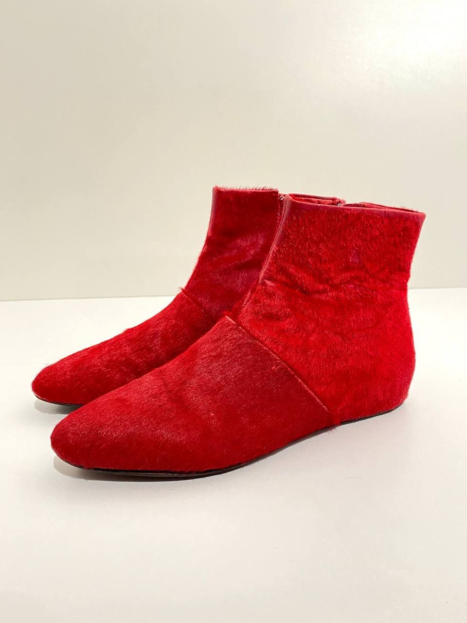 Chloe Chloe Red Pony Hair Ankle Zip Boots Vintage Y2K Size US 8 / IT 38 - 4 Thumbnail