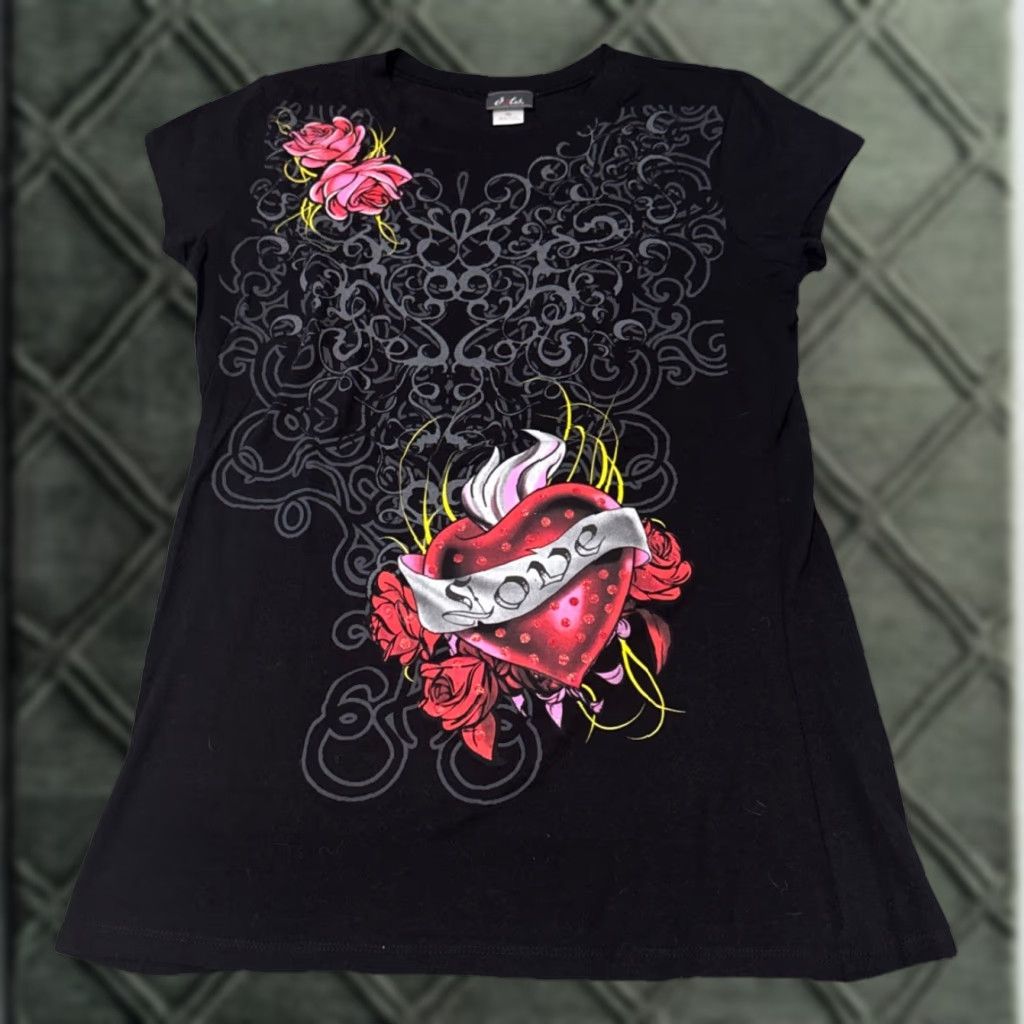 J Brand VINTAGE Y2K Cyber Goth Punk Skater Tattoo Art Dots Brand T-Shirt XL Black Mens Size XL / US 12-14 / IT 48-50 - 1 Thumbnail