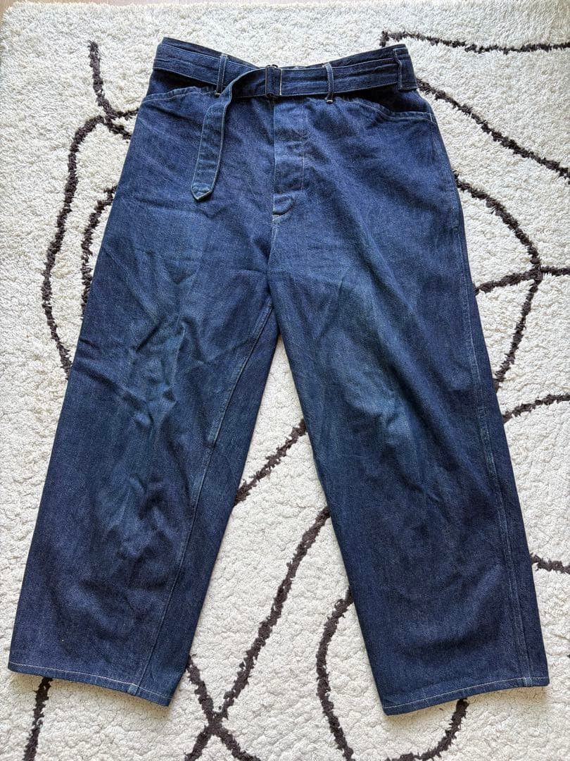 Comoli COMOLI Denim Belted Pants Indigo Size US 29 - 2 Thumbnail