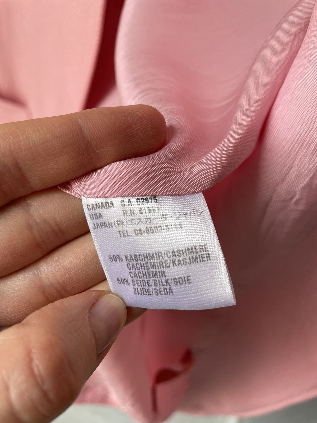 Escada Vintage Escada Piacenza Cashmere Silk Jacket Pink Size S / US 4 / IT 40 - 7 Thumbnail