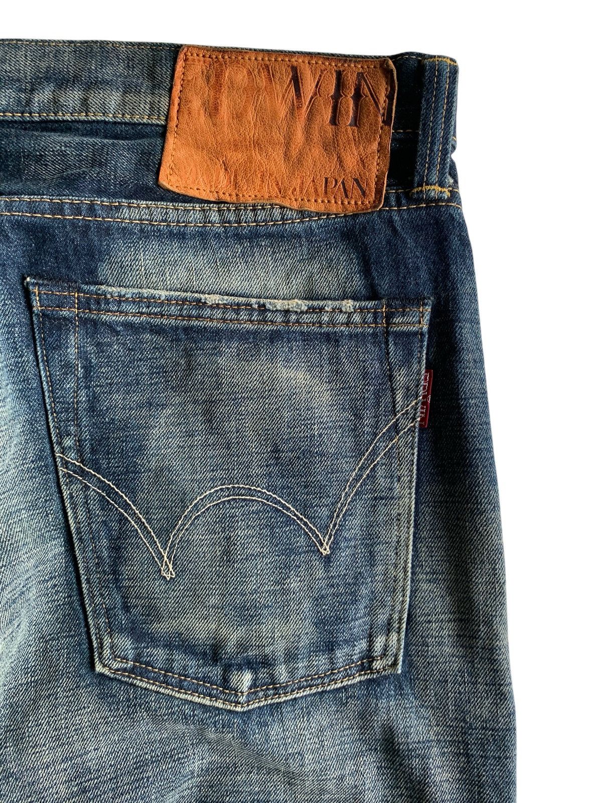 Edwin Rare💥EDWIN 5052RV SELVEDGE RUSTY MUDMAX DISTRESSED DENIM Size US 33 - 12 Thumbnail